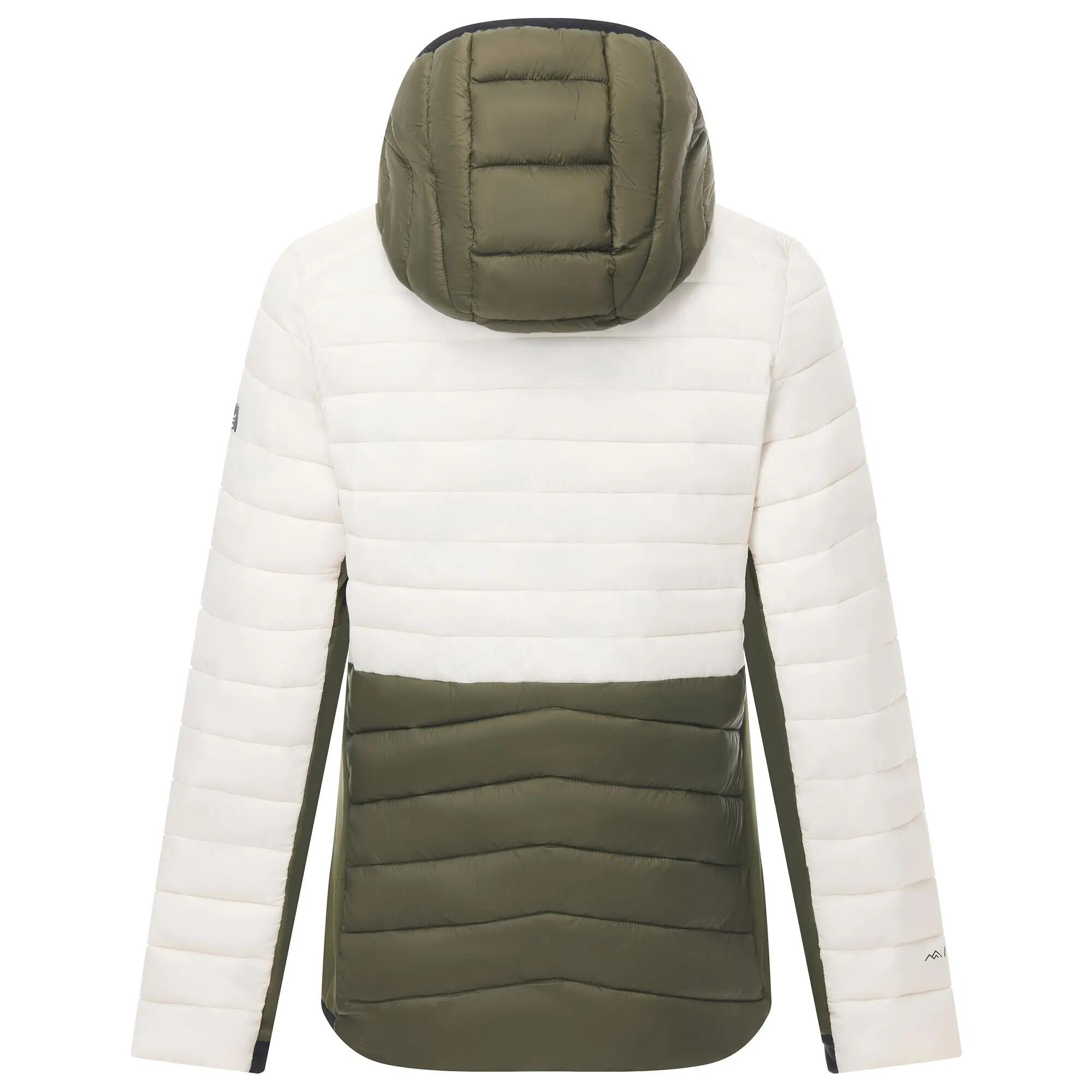Giacca ibrida da donna con cappuccio in pelle 10/12