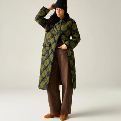 Orla kiely mid-length gewatteerde jas