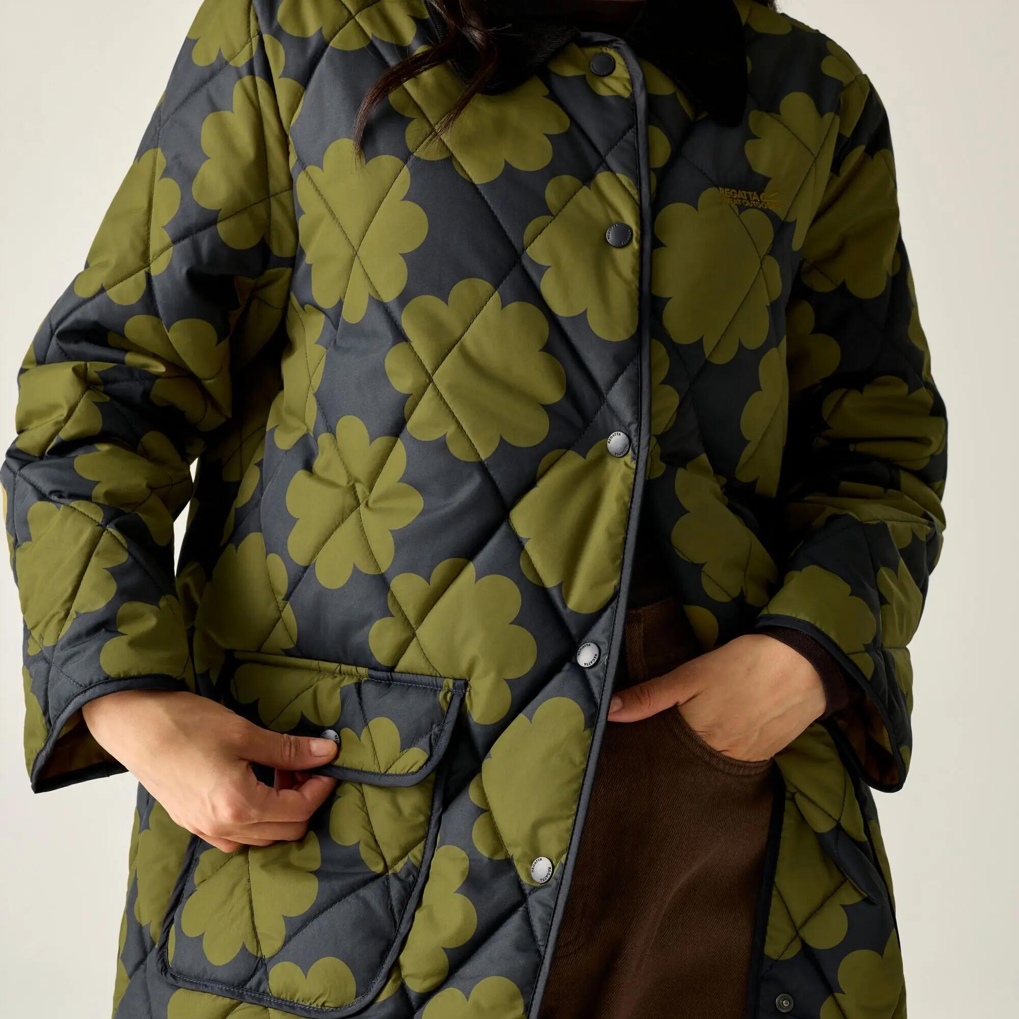 Orla Kiely mid-length gewatteerde jas 8/8
