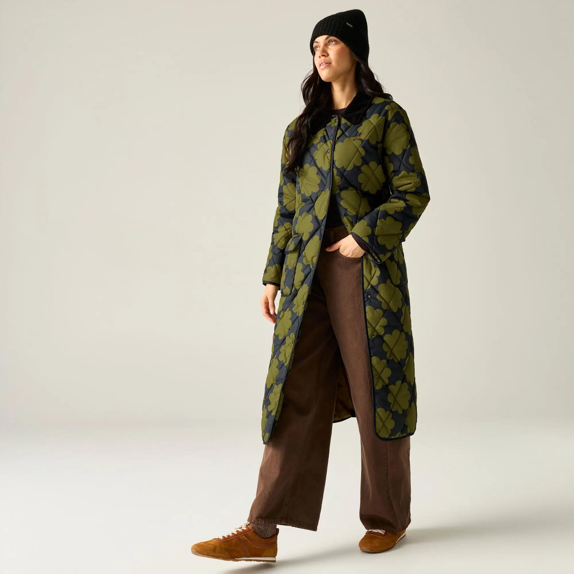 Orla Kiely mid-length gewatteerde jas 6/8
