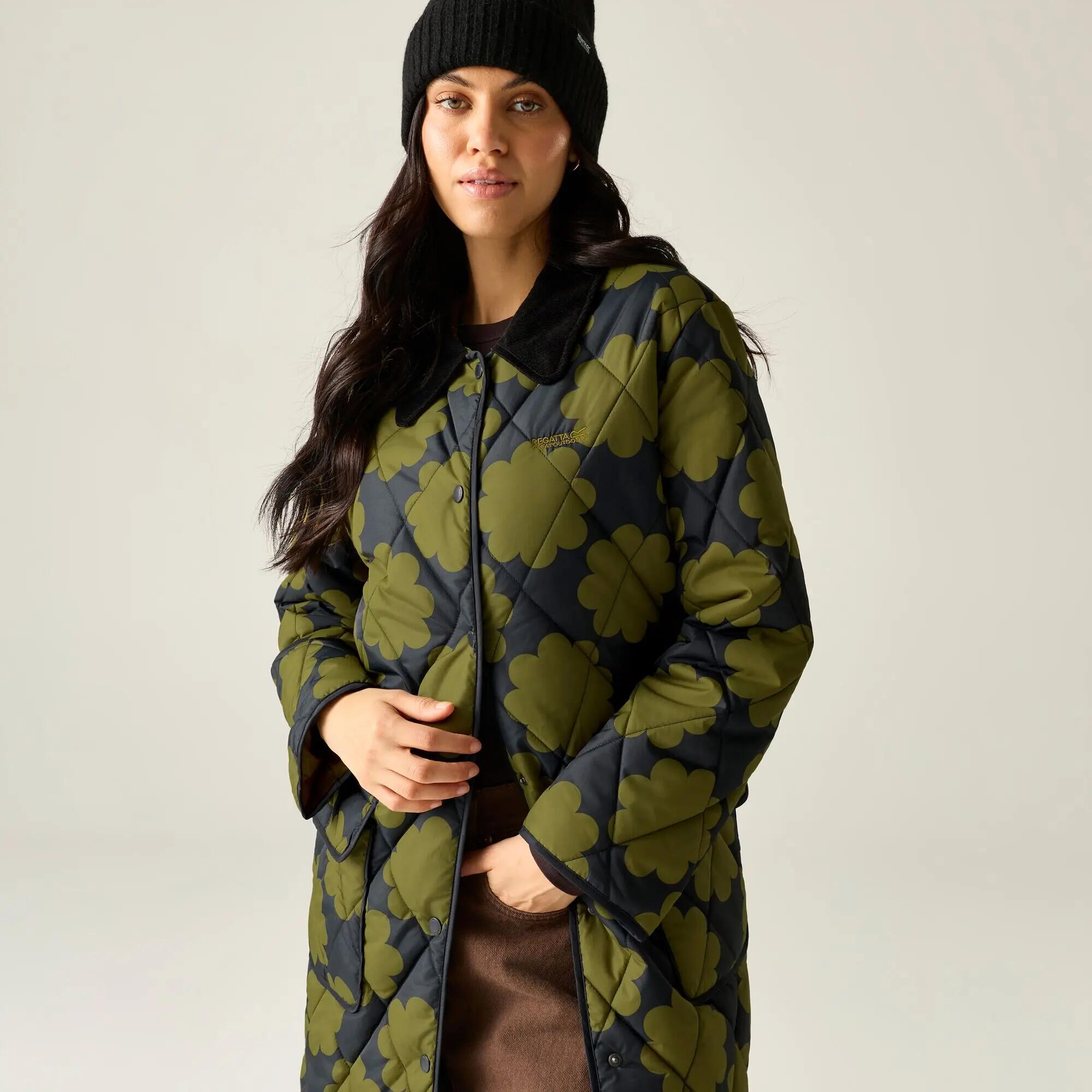 Orla Kiely mid-length gewatteerde jas 5/8