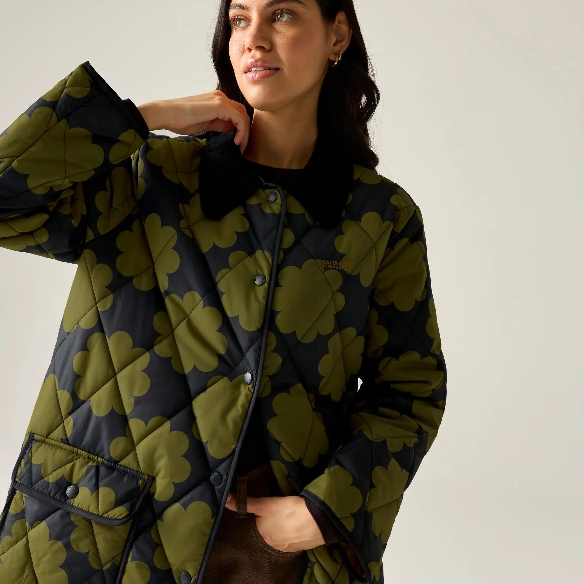 Orla Kiely mid-length gewatteerde jas 3/8