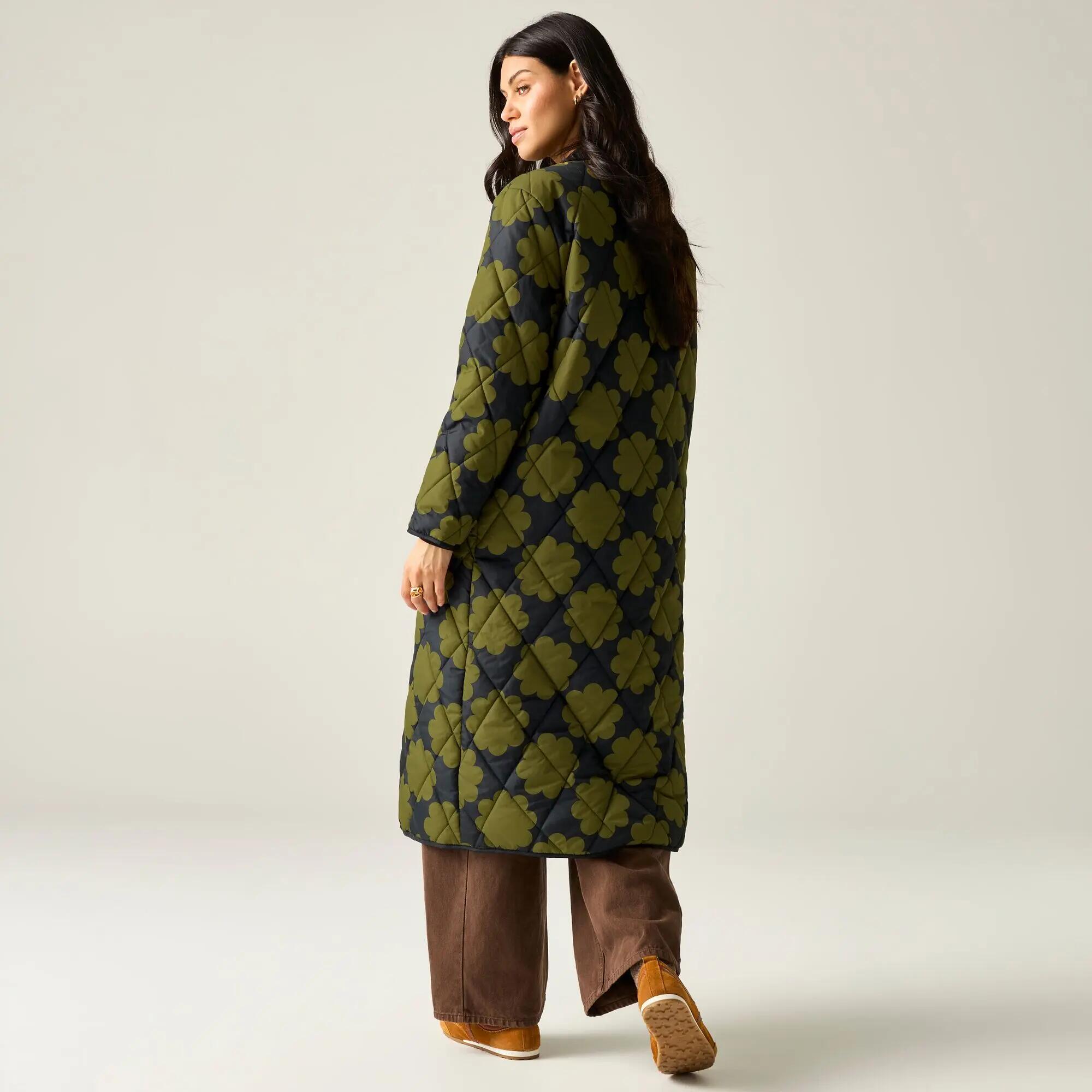 Orla Kiely mid-length gewatteerde jas 2/8