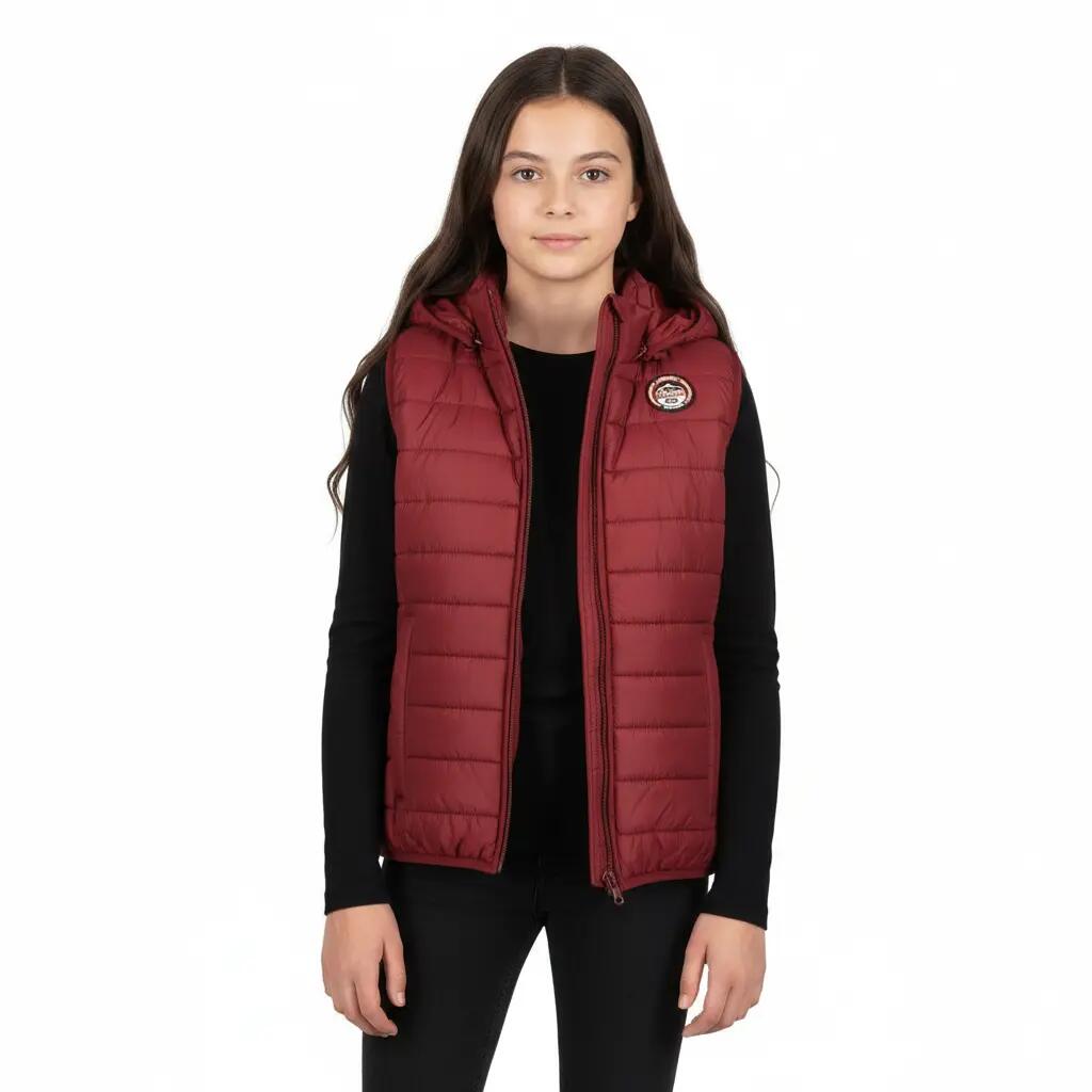 Bezrękawnik Geographical Norway VATIKA HOOD EO GIRL 233 bordowy dla dziewczynki 7/7