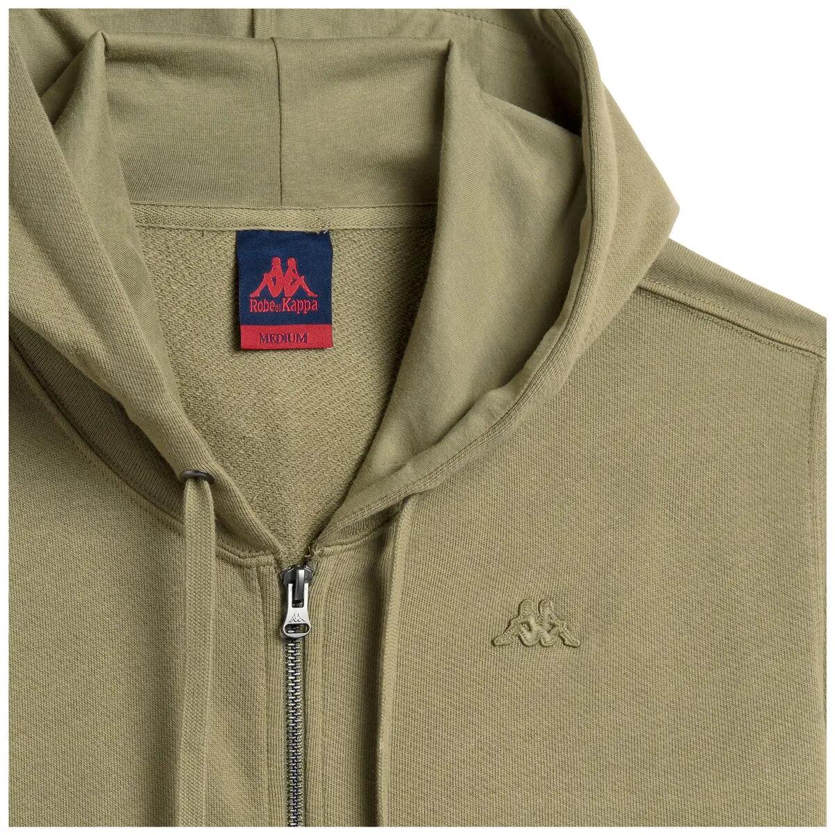 Felpa con cappuccio e zip da uomo in cotone verde da lifestyle 3/3