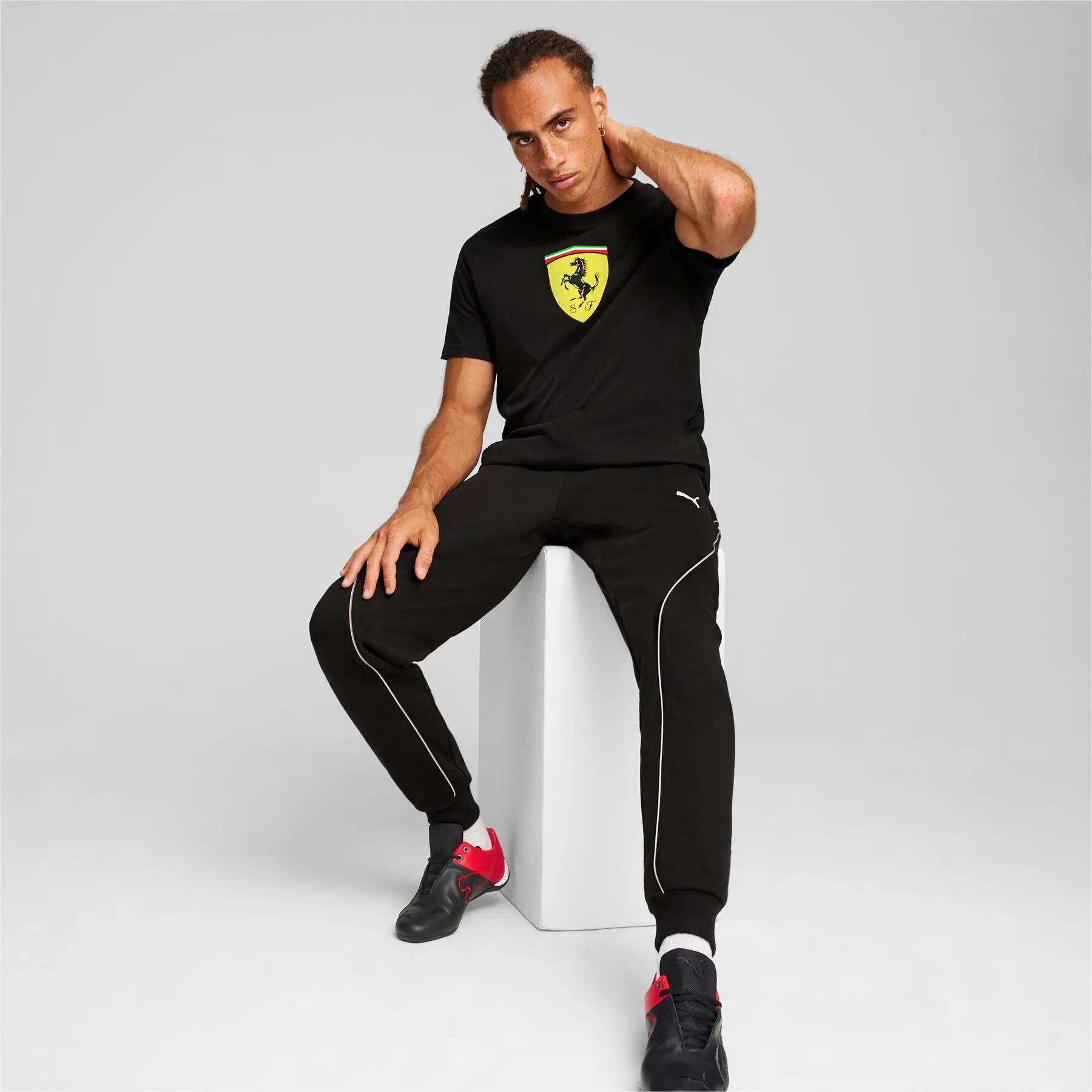 T-shirt da uomo Puma FERRARI RACE BIG SHIELD nera, taglia S 5/6