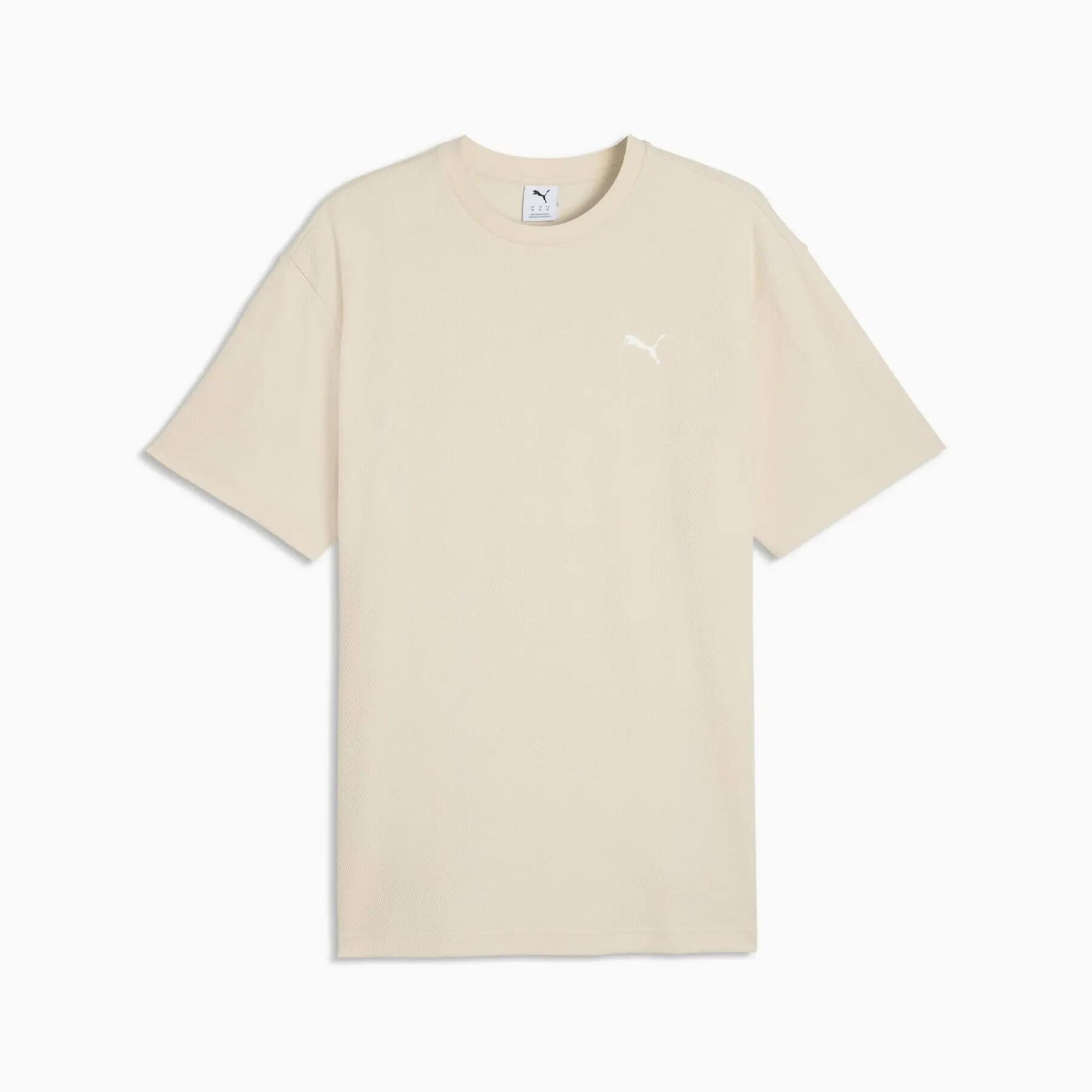 Puma ESS ELEVATED RELAXED heren T-shirt beige maat L 1/5