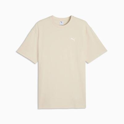 Puma ess elevated relaxed heren t-shirt beige maat l