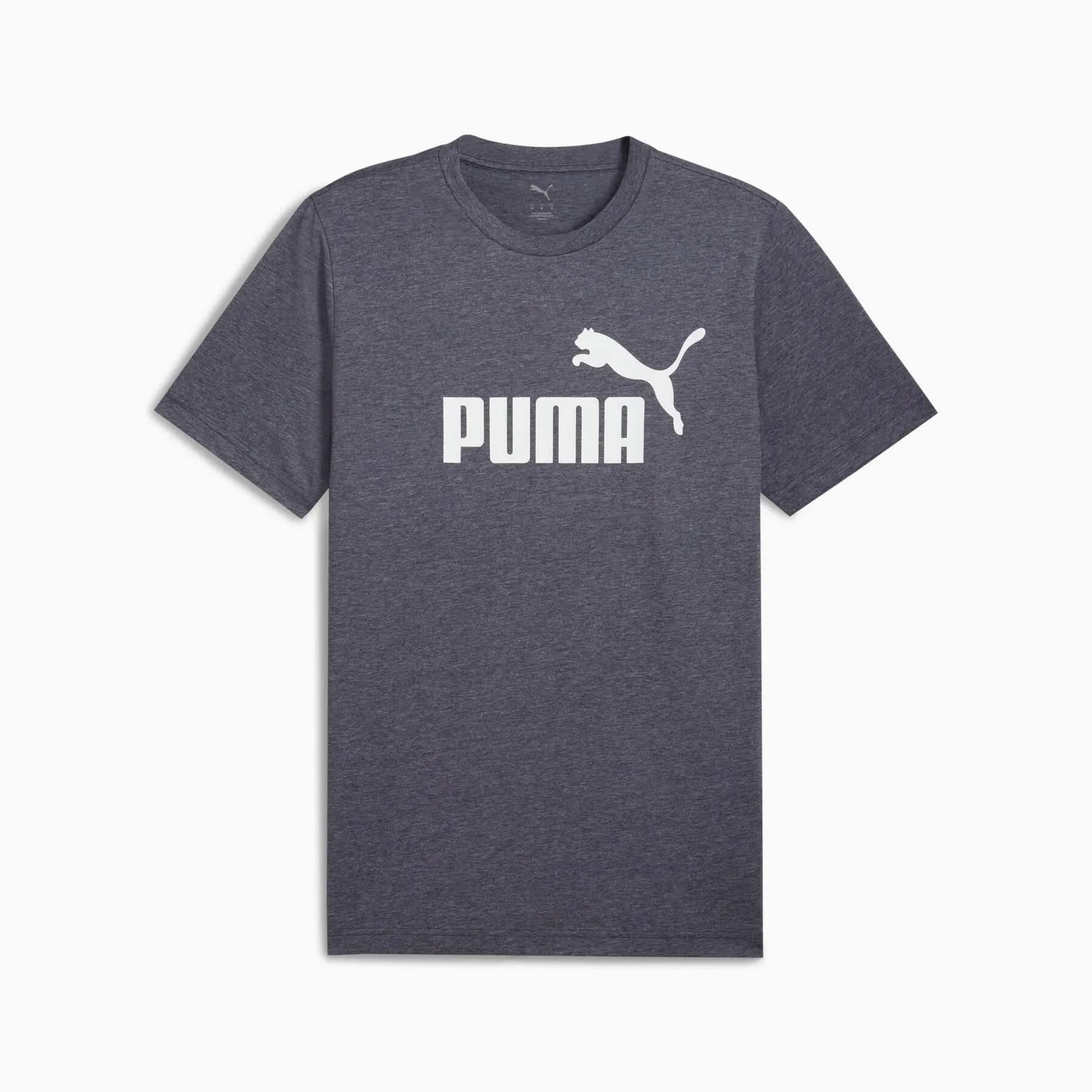 Puma ESS NO.1 LOGO HEATHER heren T-shirt, marineblauw, maat L 1/5