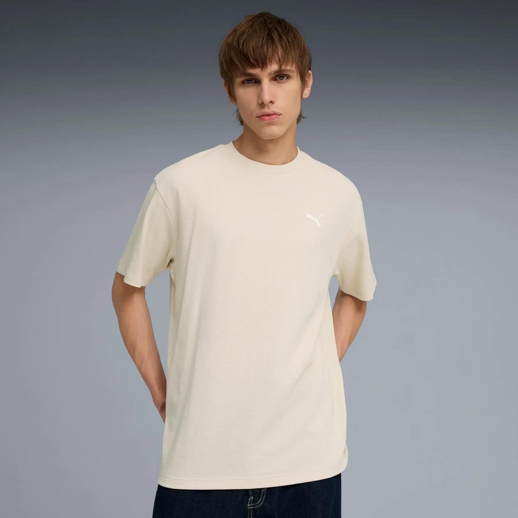 Puma ESS ELEVATED RELAXED heren T-shirt beige maat L 3/5