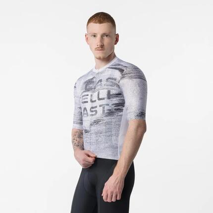Castelli Stratus Logo Wielershirt Heren White Smoky Gray