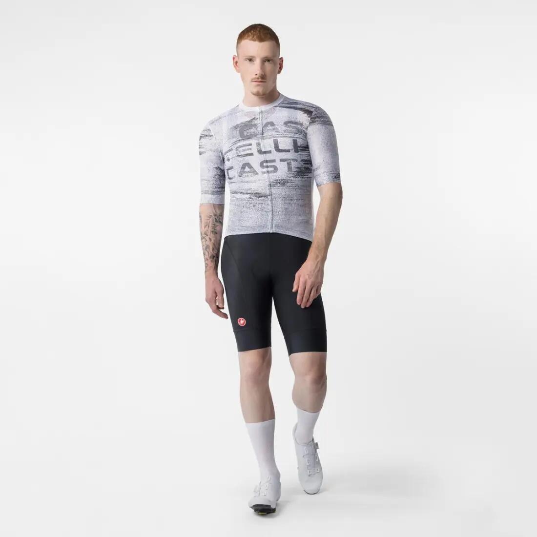 Castelli Stratus Logo Wielershirt Heren White Smoky Gray 6/6