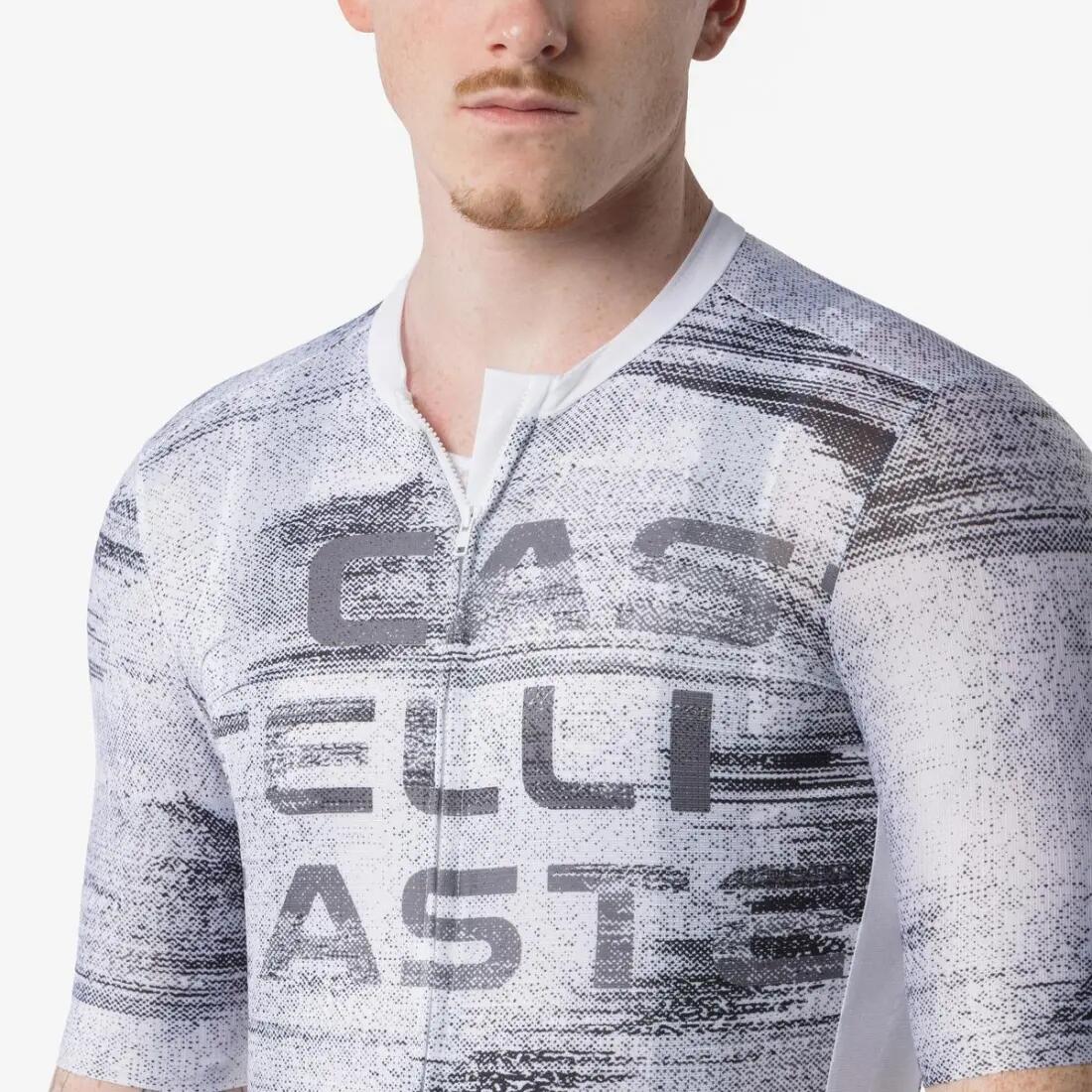 Castelli Stratus Logo Wielershirt Heren White Smoky Gray 3/6