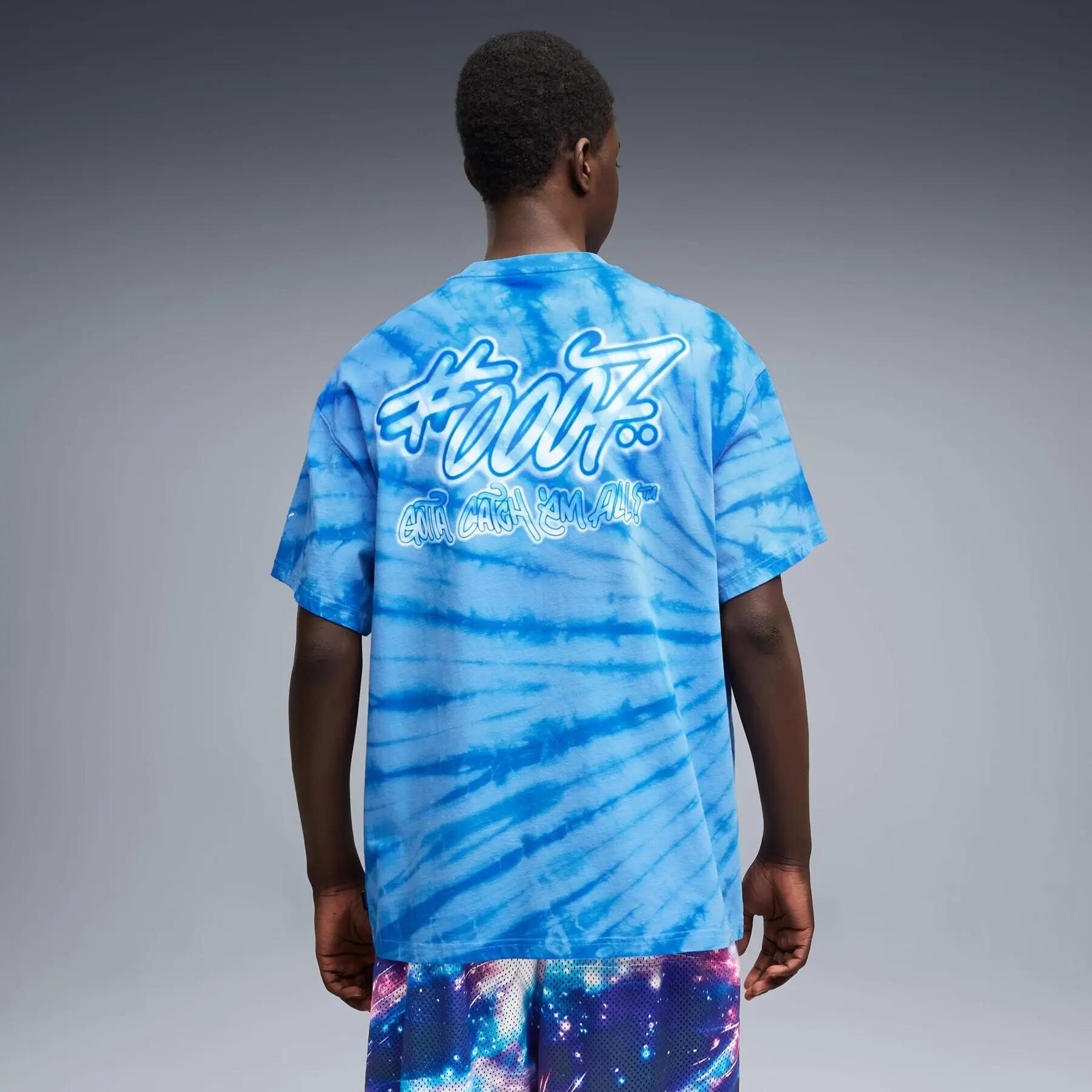 T-shirt da uomo Puma POKEMON X HOOPS SQUIRTLE blu, taglia M 4/5