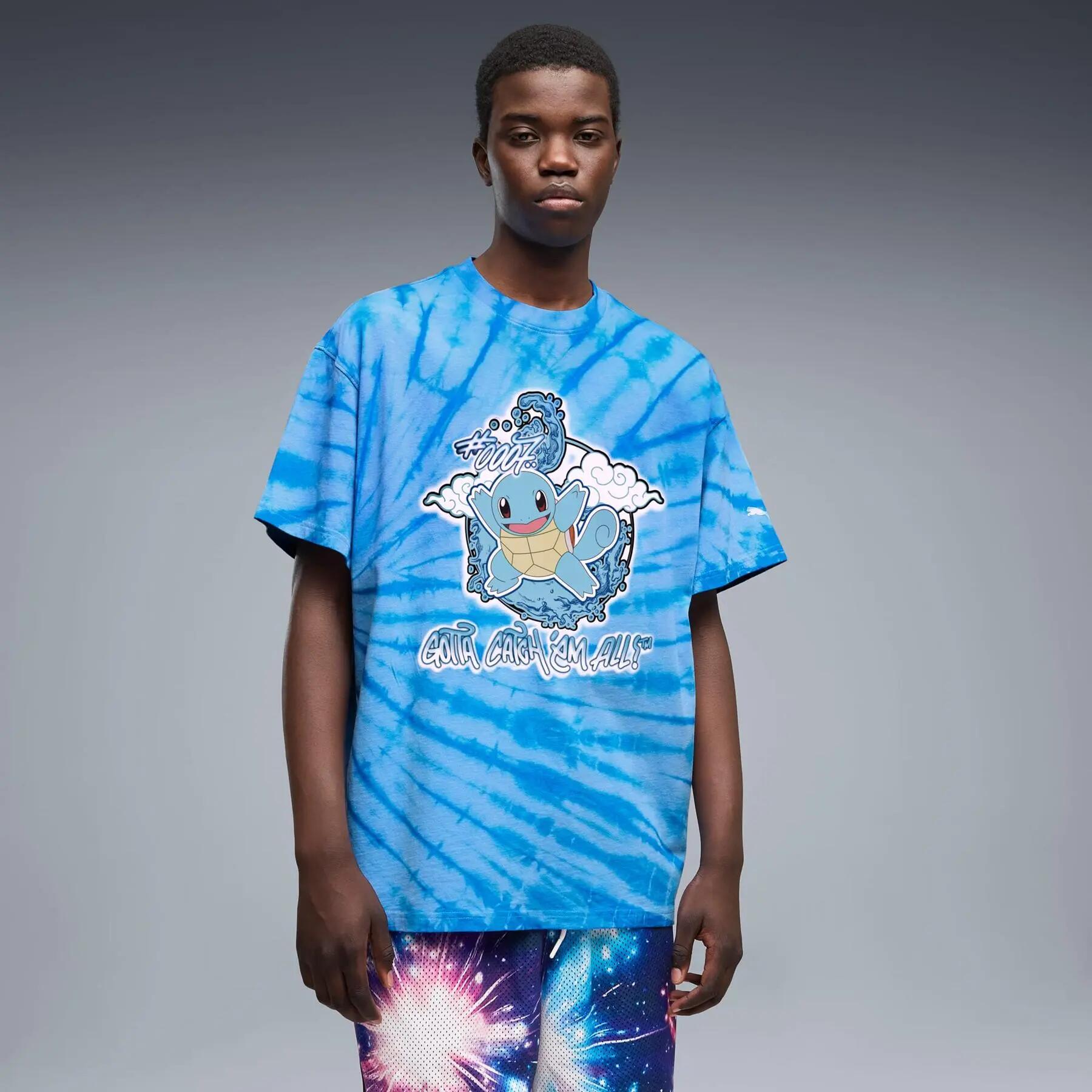 T-shirt da uomo Puma POKEMON X HOOPS SQUIRTLE blu, taglia M 3/5