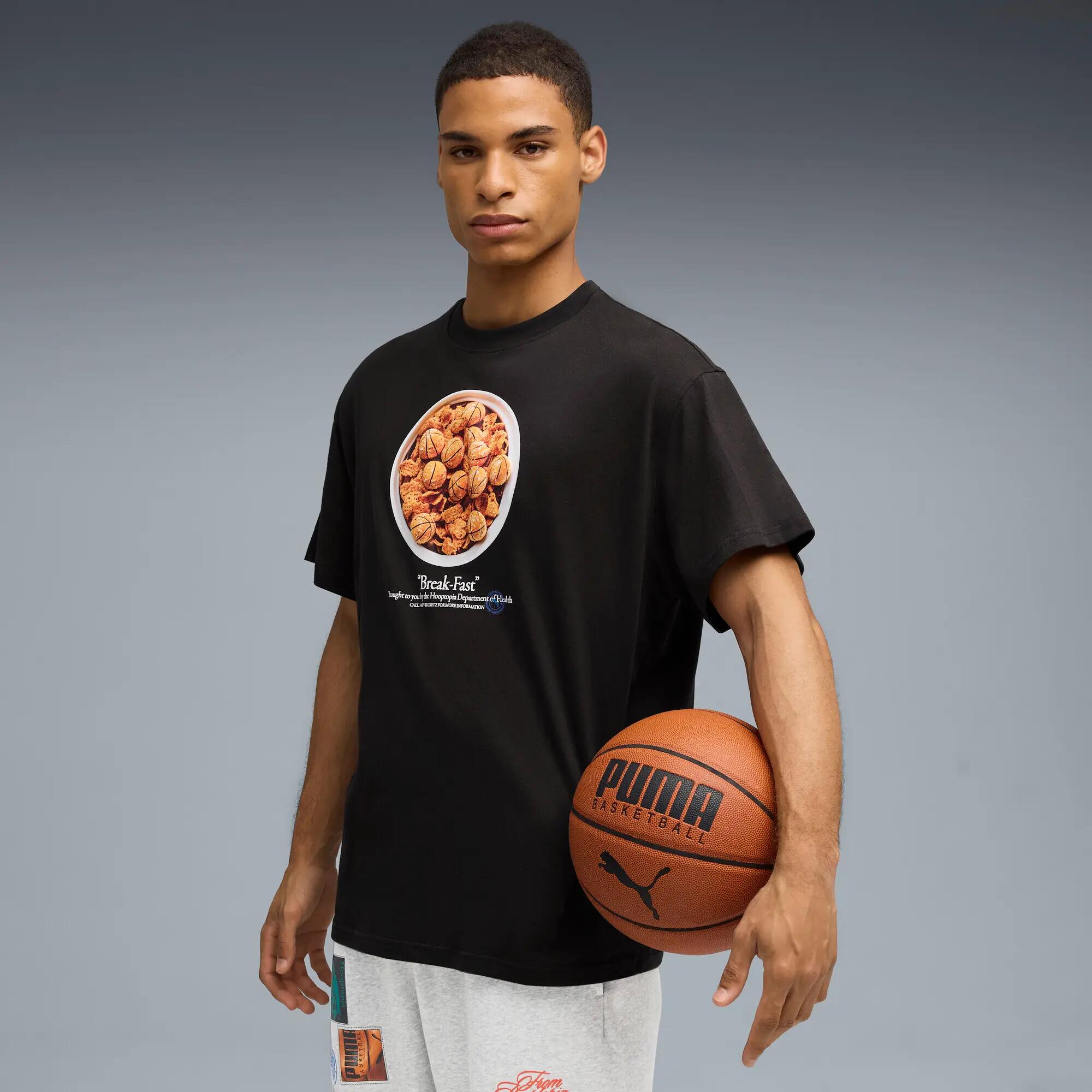 T-shirt da uomo Puma HOOPTOPIA BREAK FAST nera taglia S 3/5