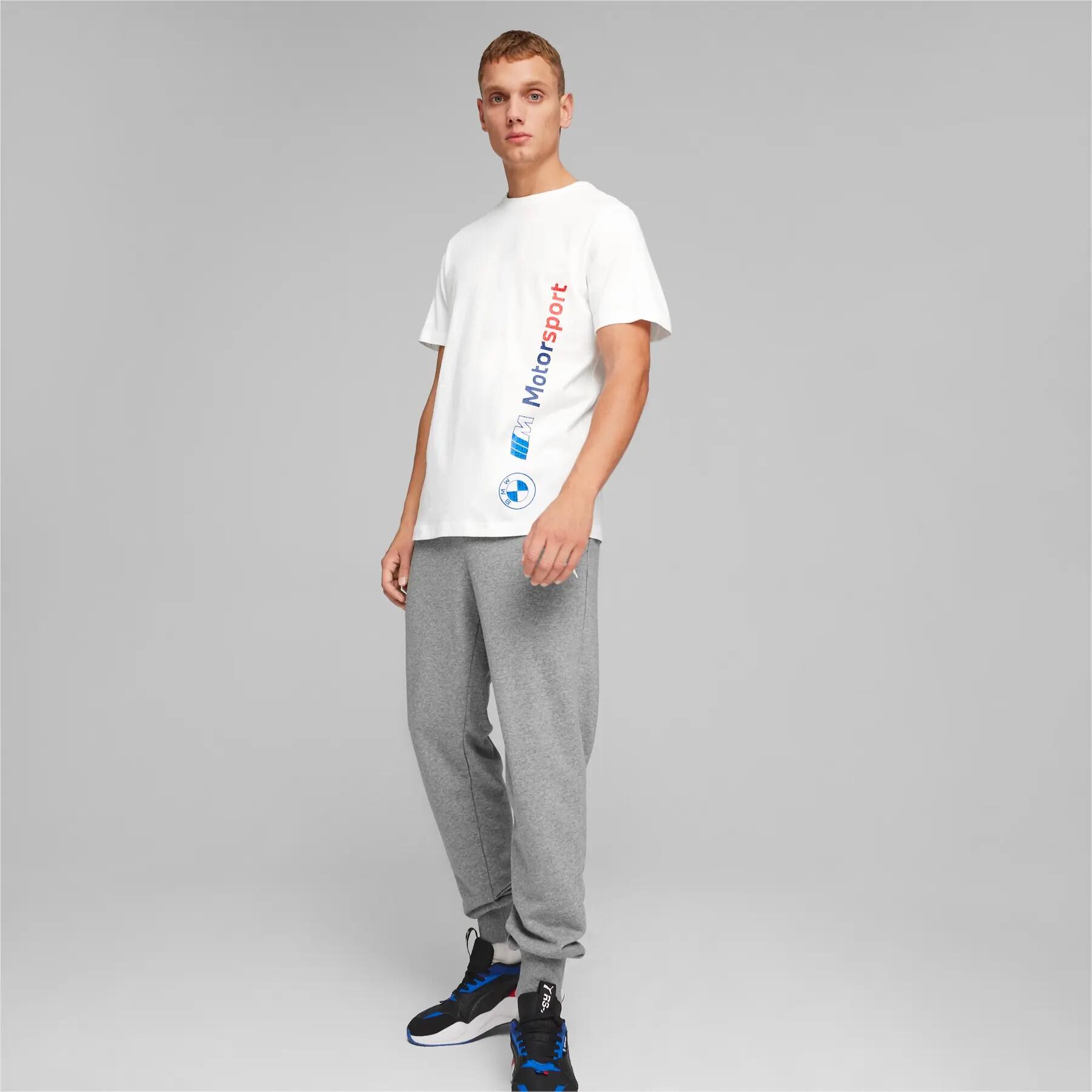 T-shirt da uomo Puma BMW MMS LOGO bianca, taglia S 5/6