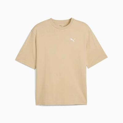Puma wardrobe ess boxy heren t-shirt beige maat l