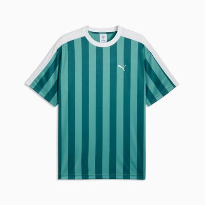 Puma ess t7 relaxed striped football turquoise heren t-shirt maat s