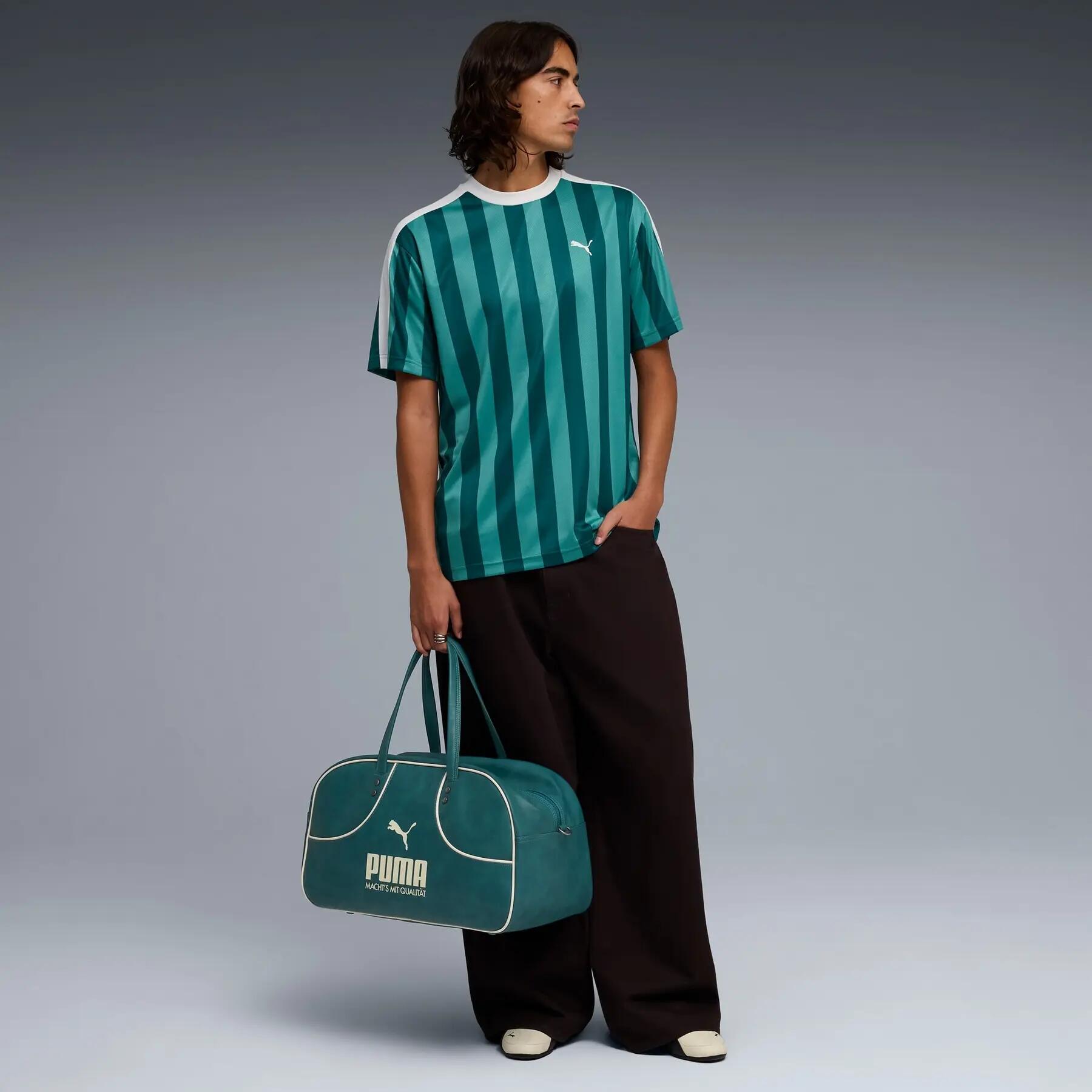 Puma ESS T7 RELAXED STRIPED FOOTBALL turquoise heren T-shirt maat XL 5/5
