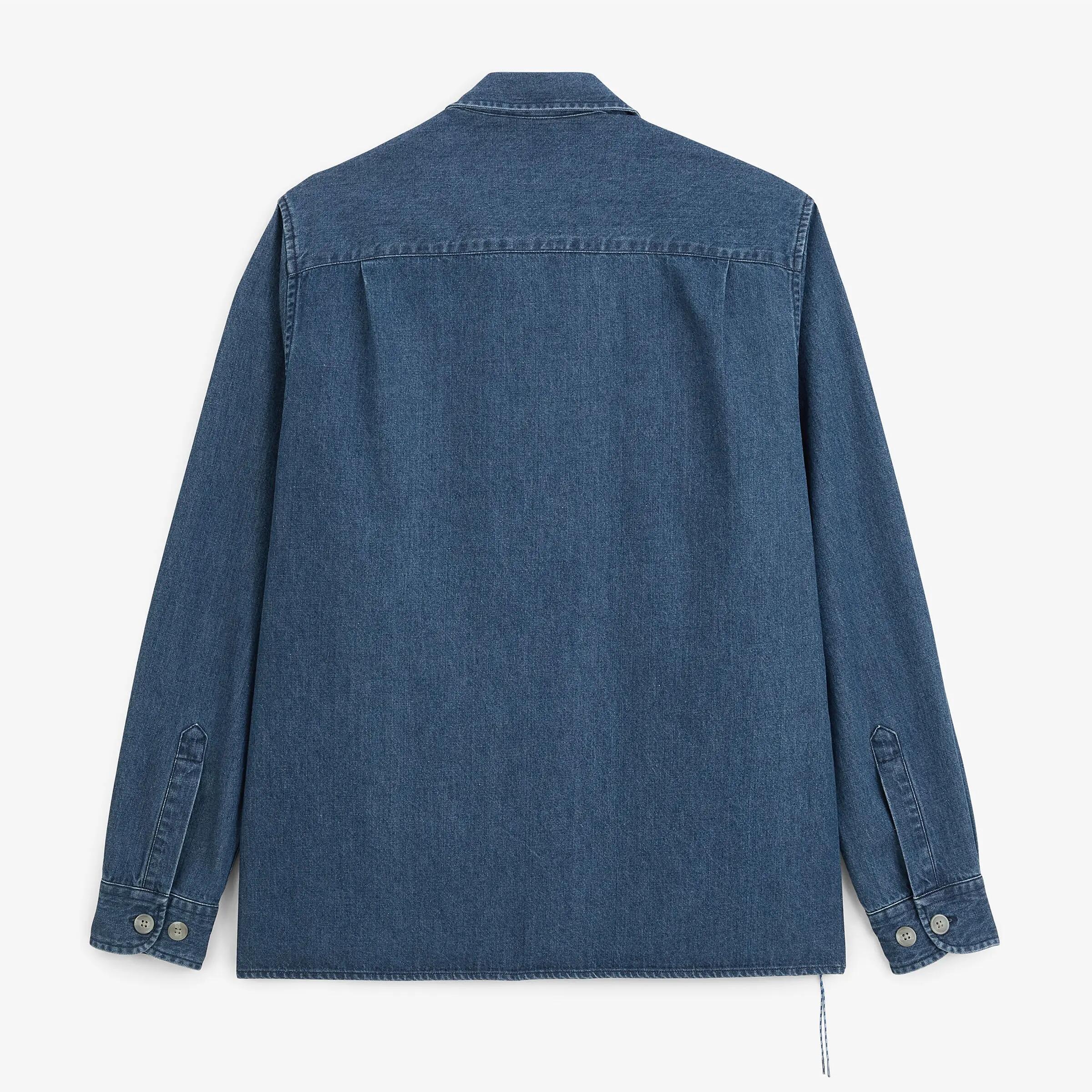Sovracamicia in denim con zip 2/4