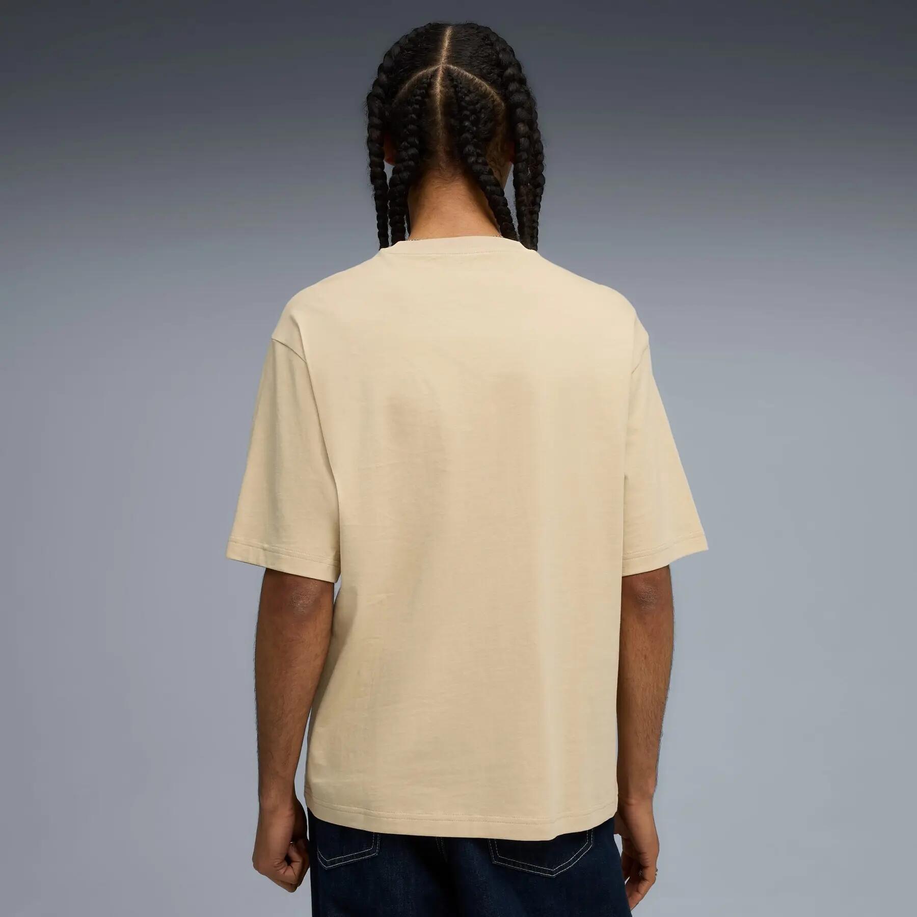 Puma WARDROBE ESS BOXY heren T-shirt beige maat L 4/5