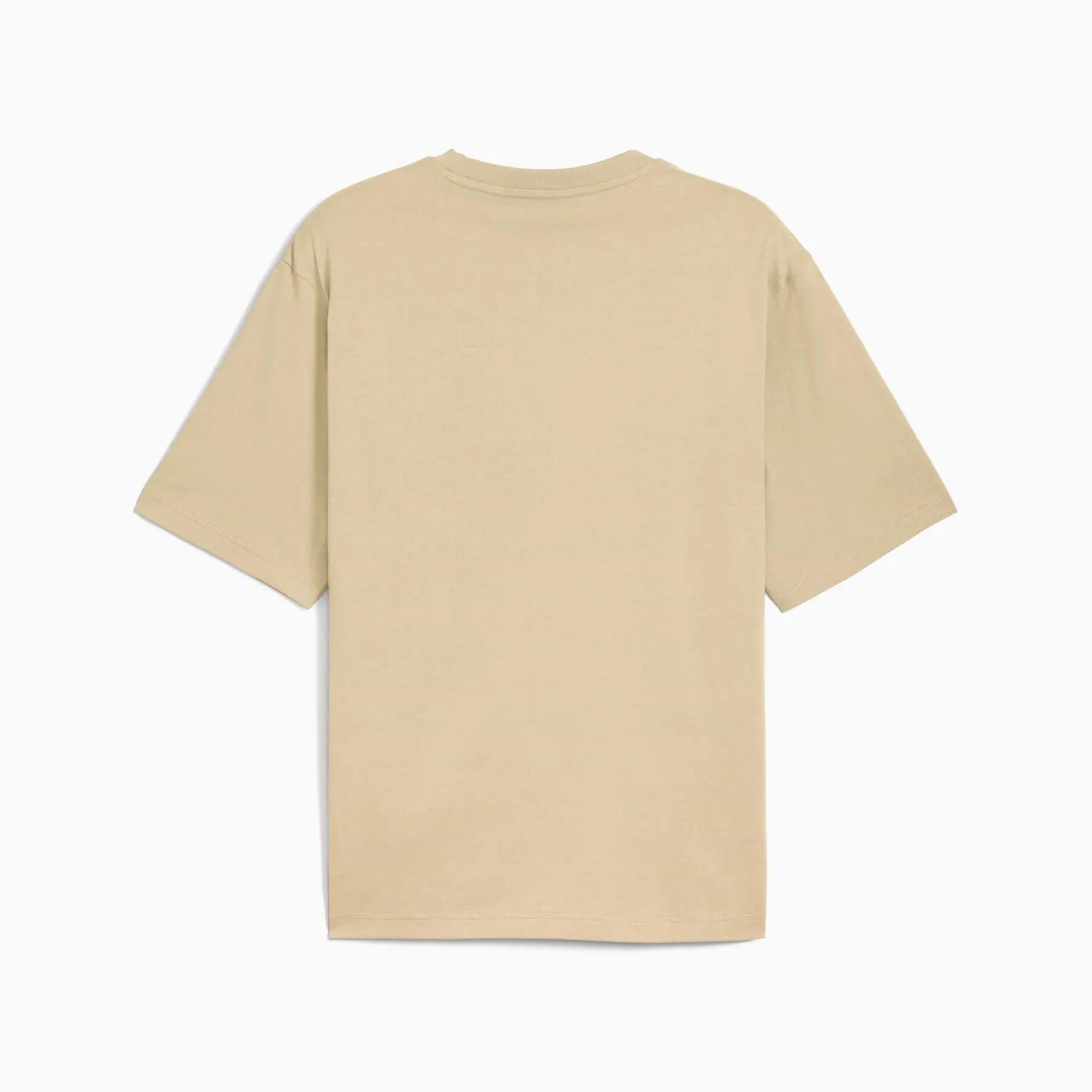 Puma WARDROBE ESS BOXY heren T-shirt beige maat L 2/5