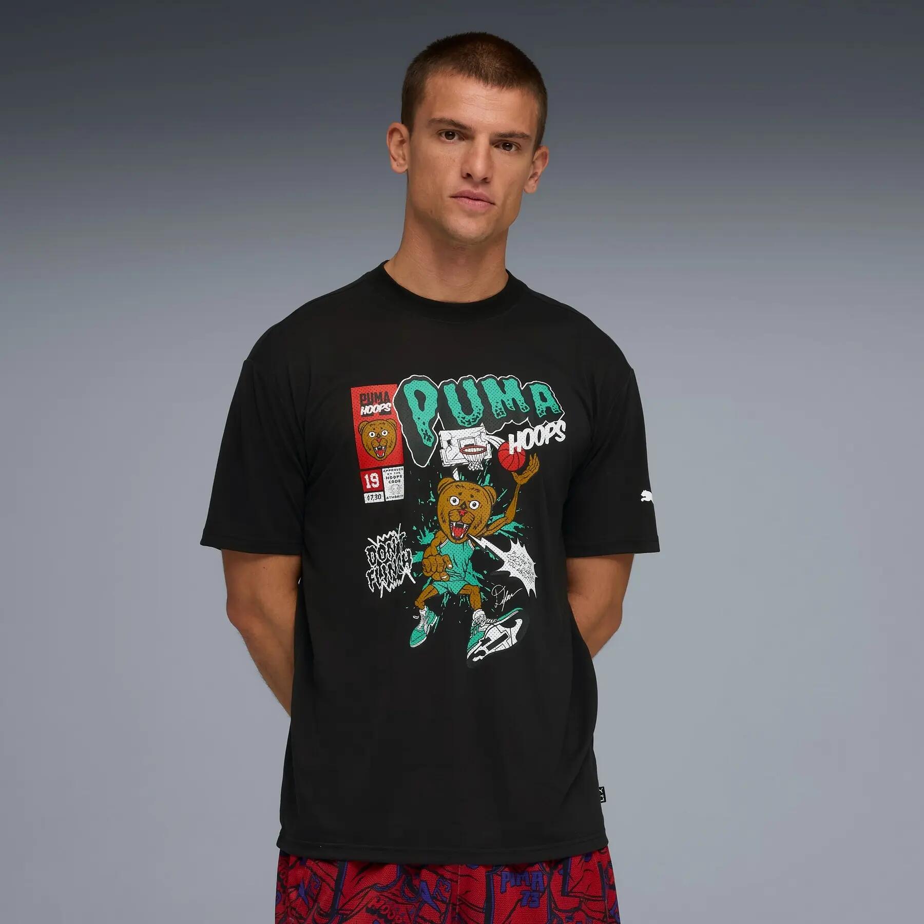 T-shirt da uomo Puma FLAGRANT FOUL 4 nera, taglia S 3/5