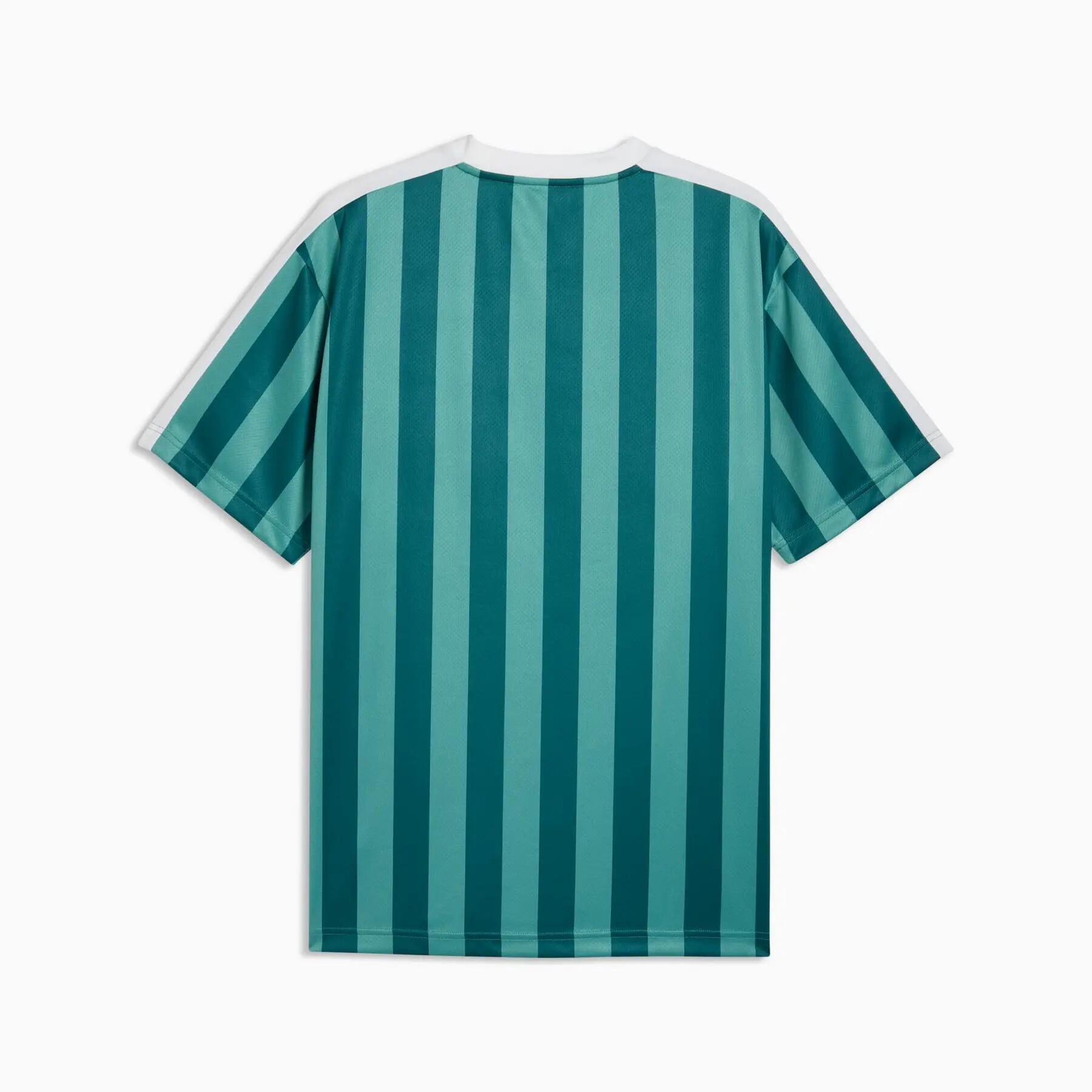 Puma ESS T7 RELAXED STRIPED FOOTBALL turquoise heren T-shirt maat XL 2/5