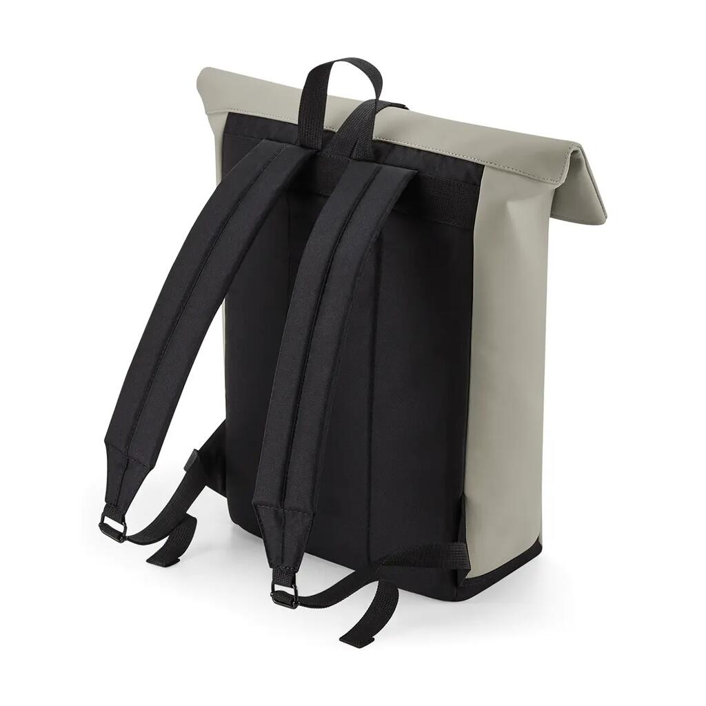 Sac à dos avec rabat roll-top en polyuréthane mat - Clay - One Size
