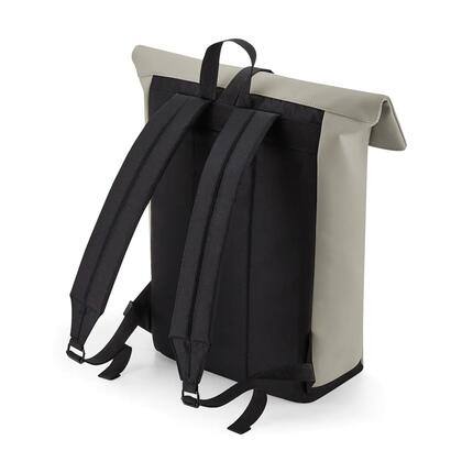 Sac à dos avec rabat roll-top en polyuréthane mat - Clay - One Size
