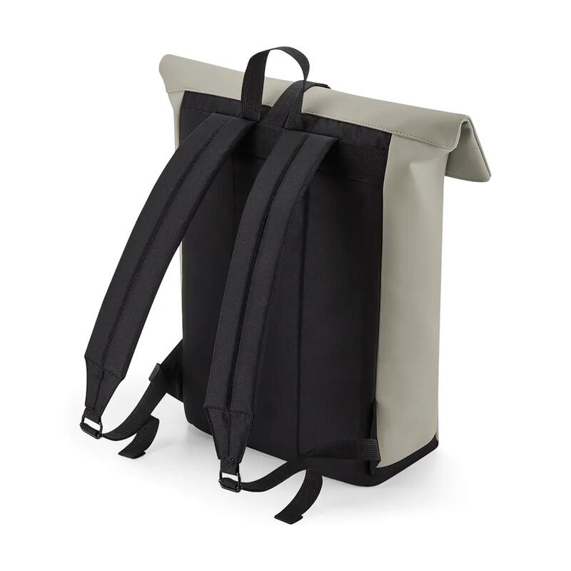 Sac à dos avec rabat roll-top en polyuréthane mat - Clay - One Size