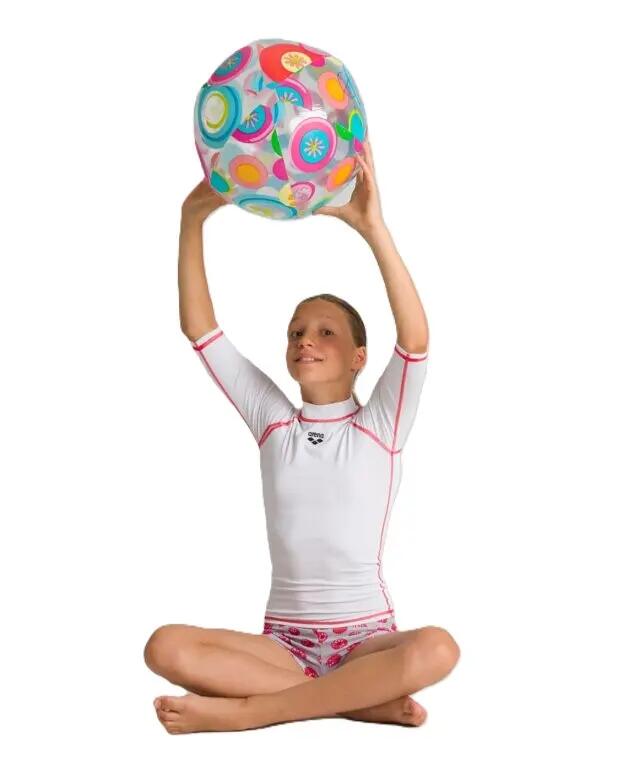 ARENA GIRL'S RASH VEST S/S WIT 003141/100 116 (6-7) 3/4