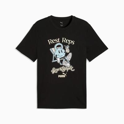 Puma graphic quote heren t-shirt zwart maat l