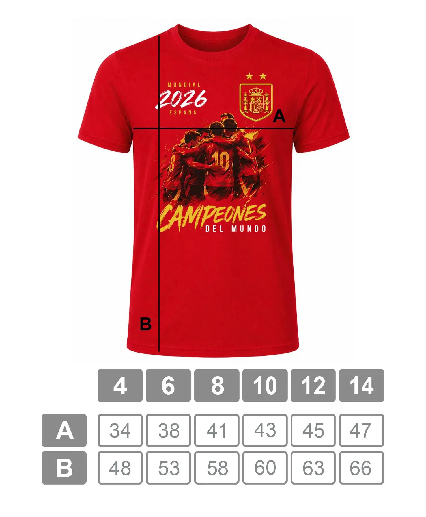 Camiseta manga corta de Niño España Campeones del Mundo 2026.Roja 4/4