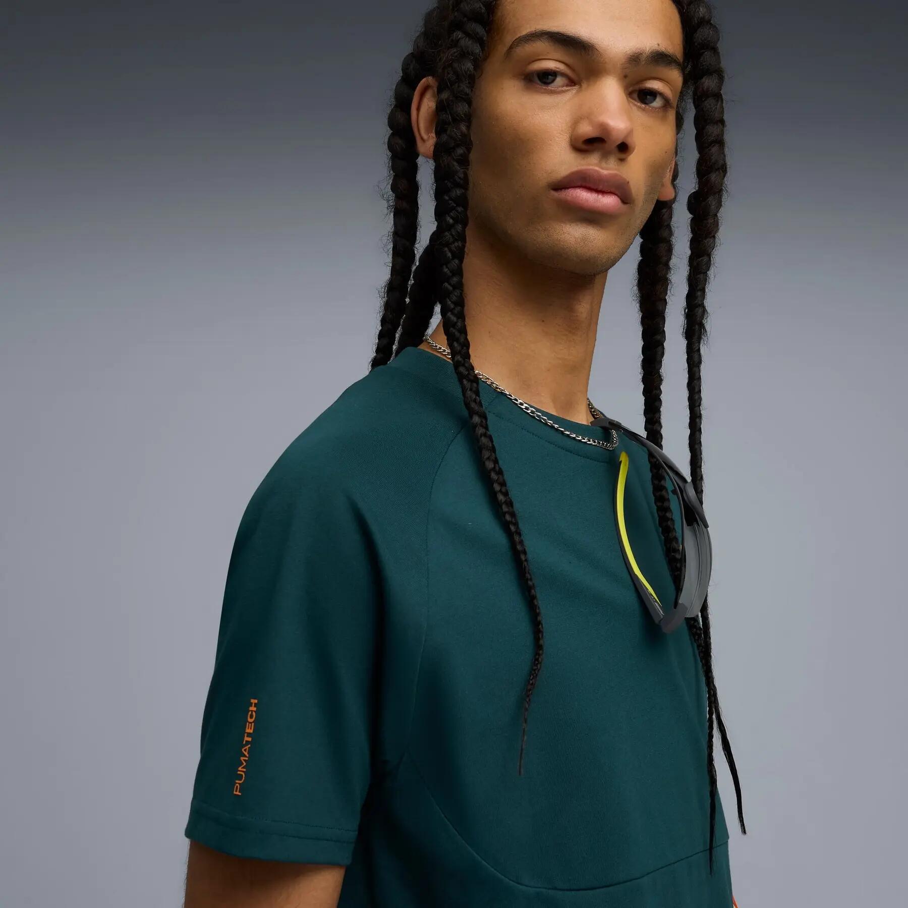 Camiseta masculina Puma PUMATECH POCKET verde tamanho P 4/7