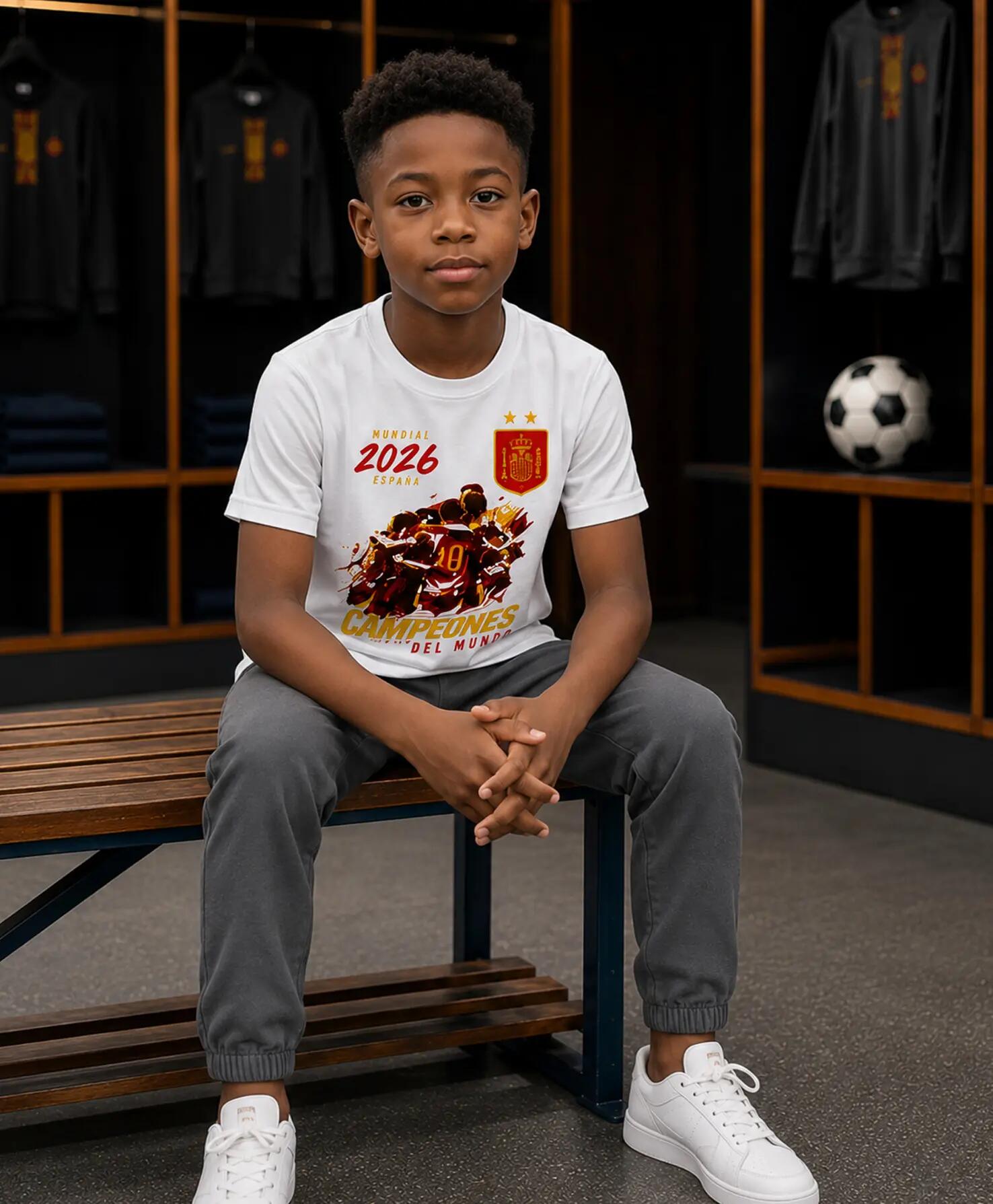 Camiseta manga corta de Niño España Campeones del Mundo 2026. 4/5