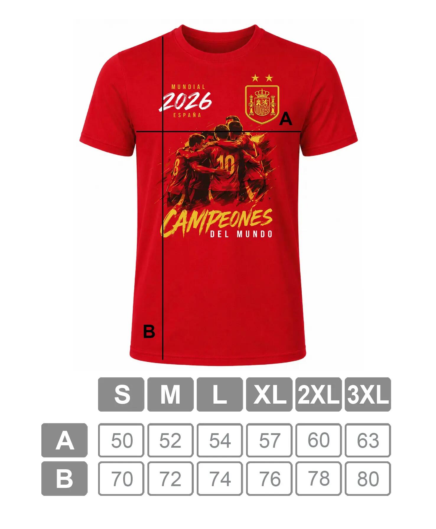 Camiseta manga corta España Campeones del Mundo 2026. 100% algodón 5/5