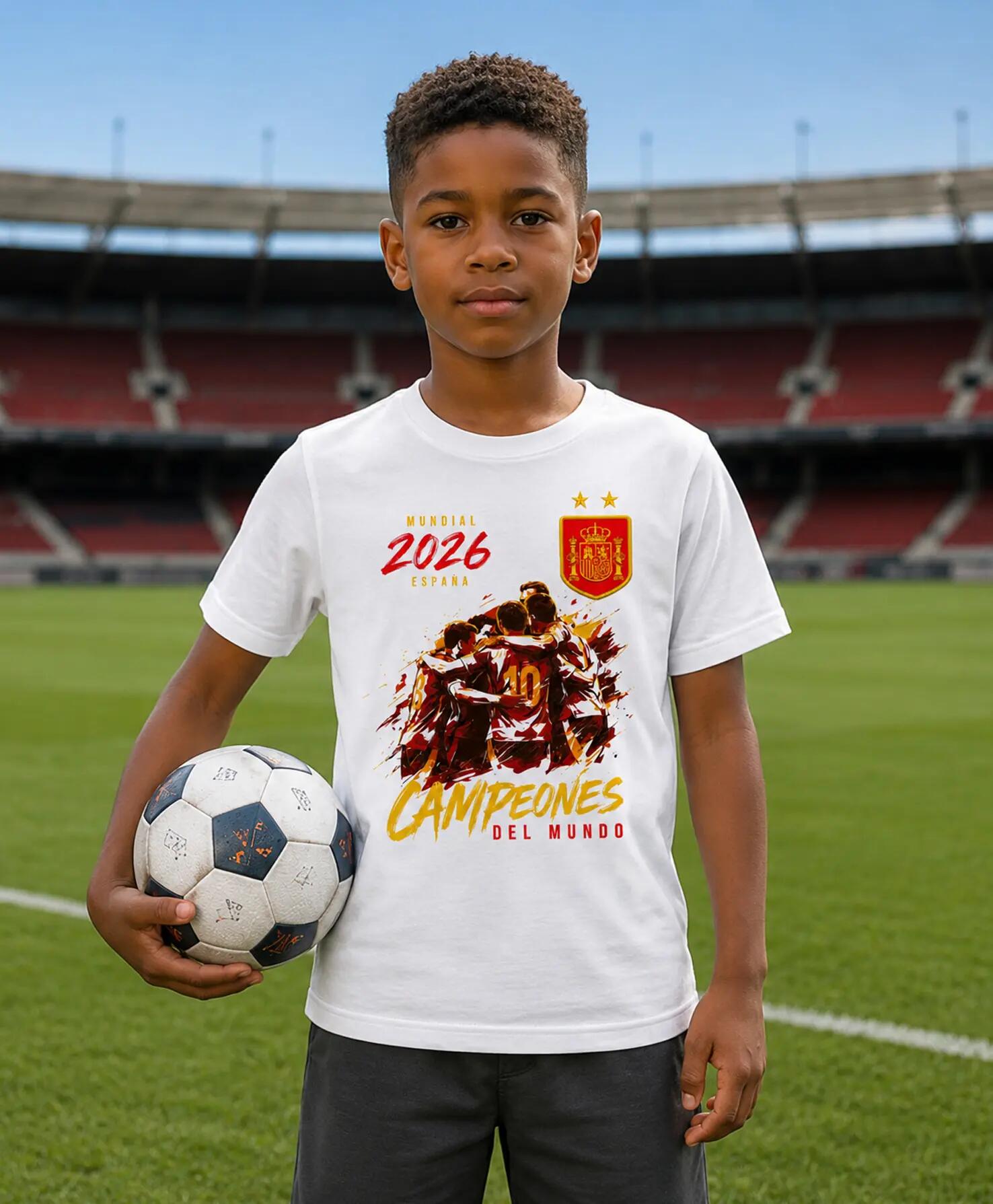 Camiseta manga corta de Niño España Campeones del Mundo 2026. 3/5