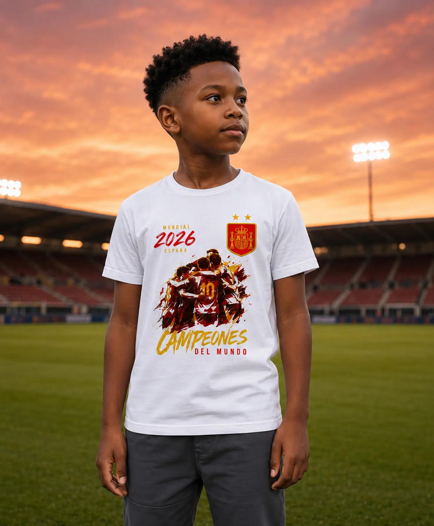 Camiseta manga corta de Niño España Campeones del Mundo 2026. 2/5