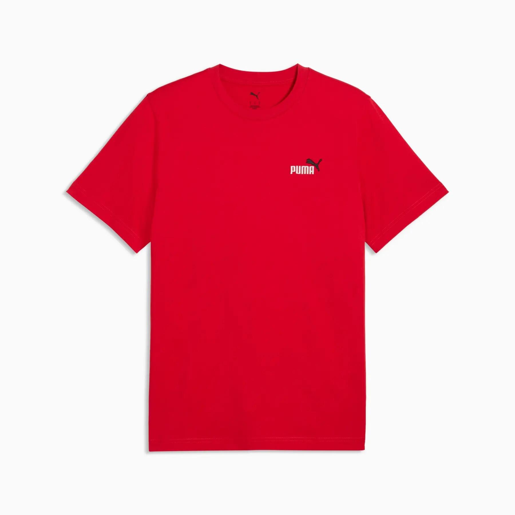 Heren T-shirt Puma ESS 2 COLOR SMALL NO.1 LOGO rood maat M 1/5