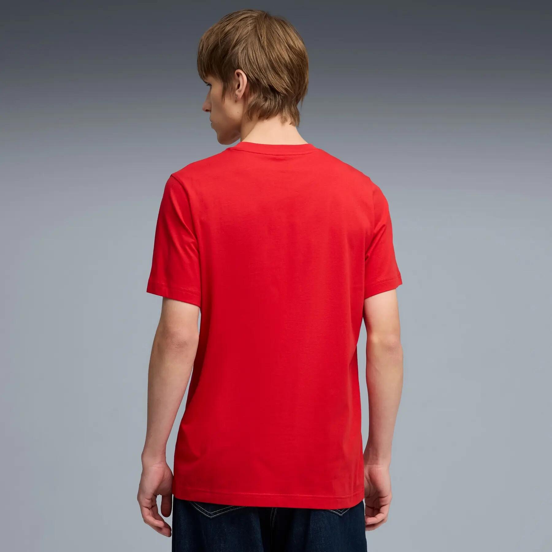 Heren T-shirt Puma ESS 2 COLOR SMALL NO.1 LOGO rood maat M 4/5