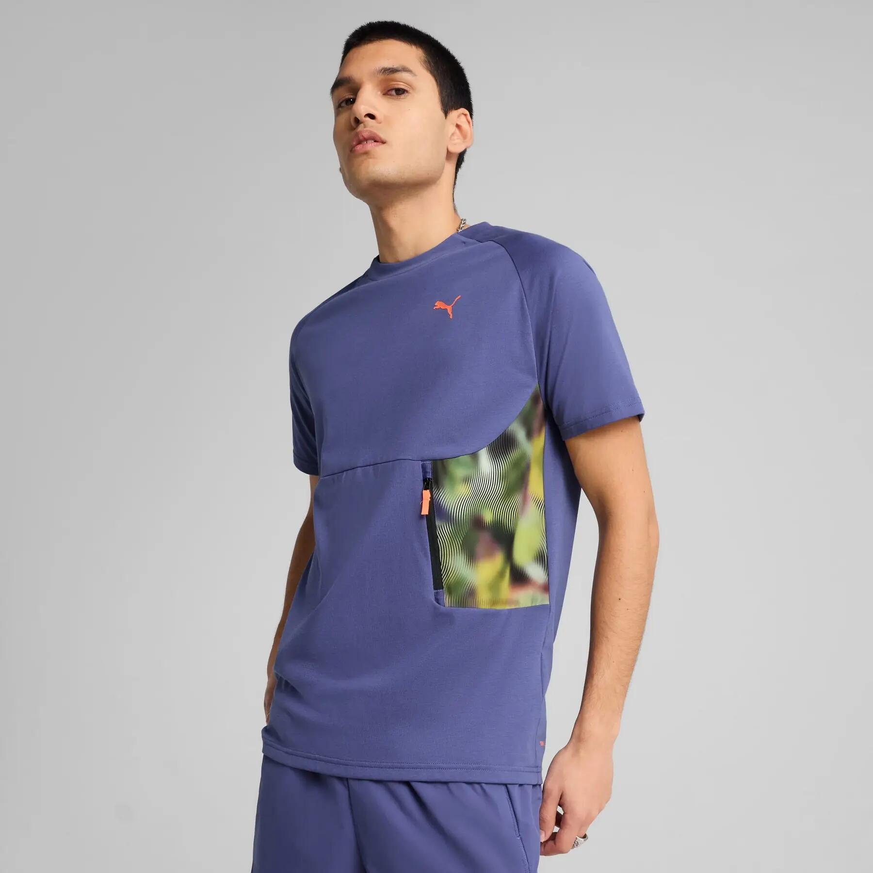 Puma HOOPS X PUMATECH GRAPHIC heren T-shirt paars maat M 3/7