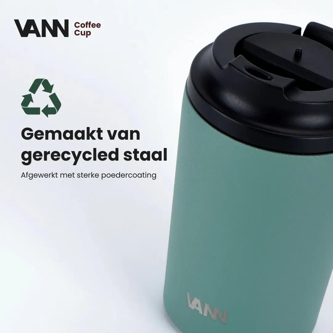 Drinkbeker - To go - Unisex - Dubbelwandig RVS, lekvrij - Highland Green 6/8