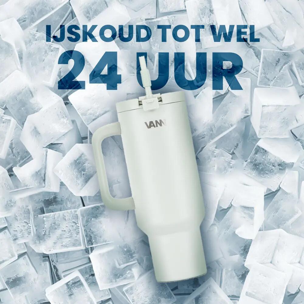 RVS drinkbeker met rietje - One Tumbler 1,2 L - lekvrij deksel - Arctic Sage 5/12