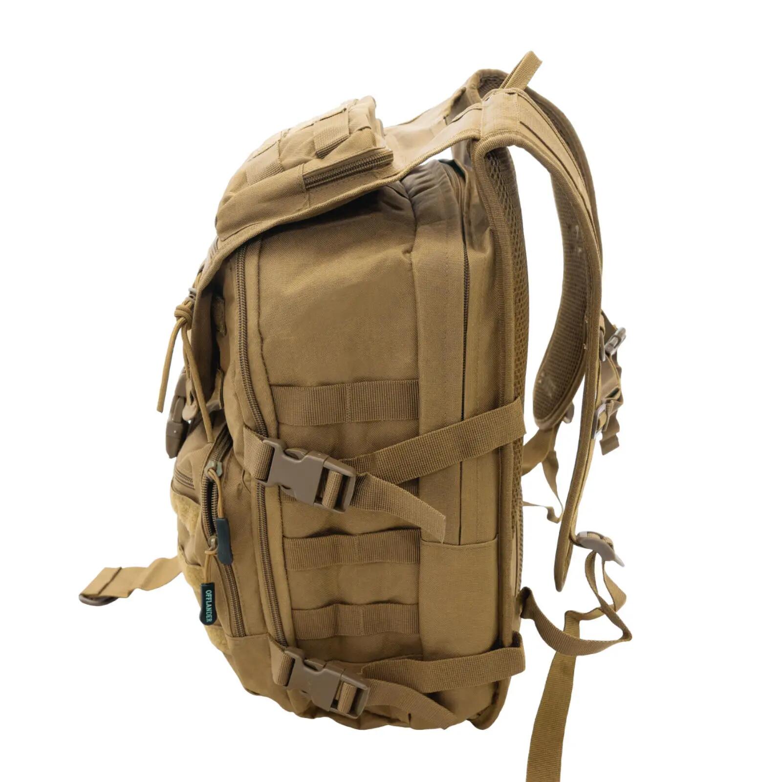 Mochila de sobrevivência OFFLANDER para caminhadas, 25 litros, cáqui. 2/6