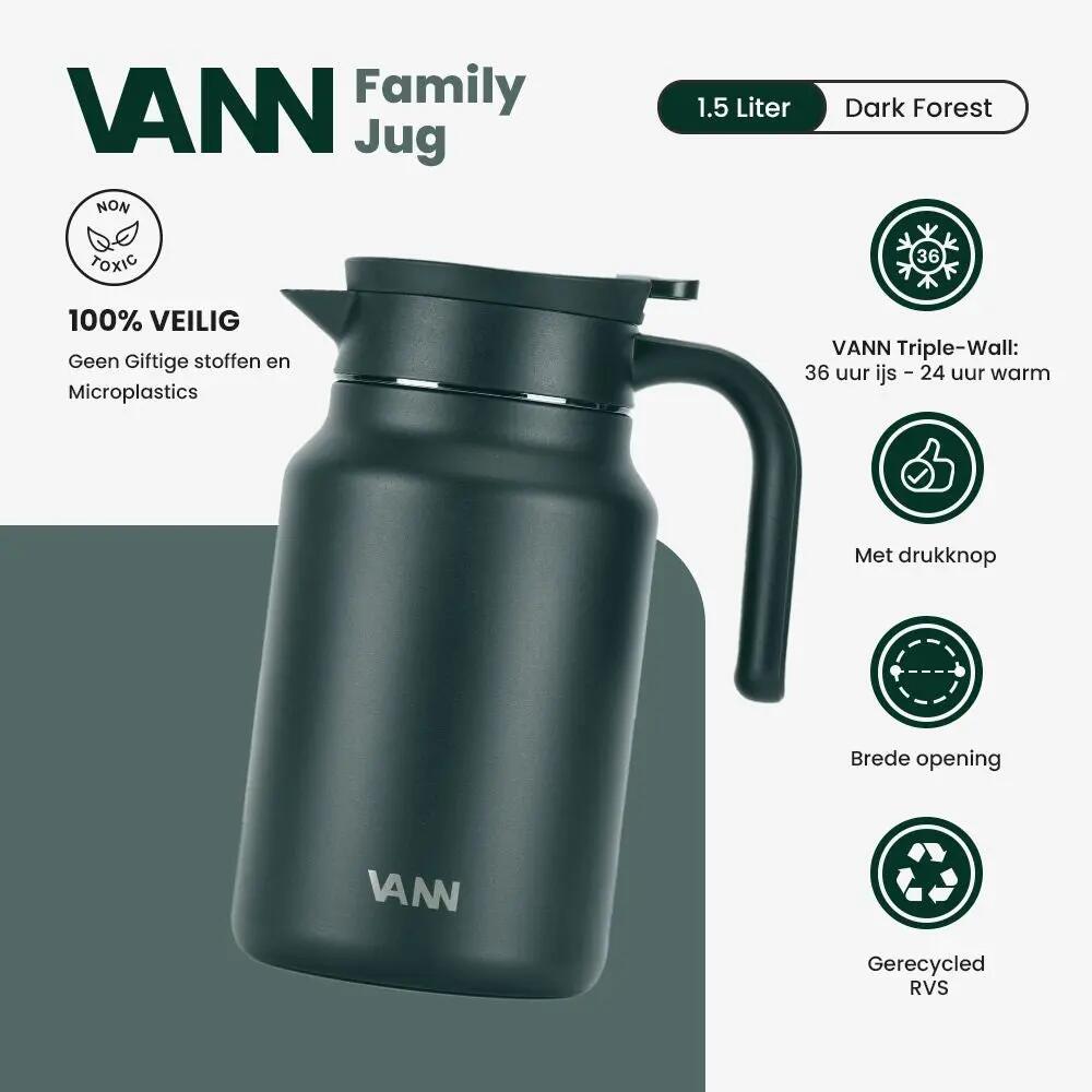 RVS thermoskan - Family Jug 1,5 L - Dark Forest 2/8