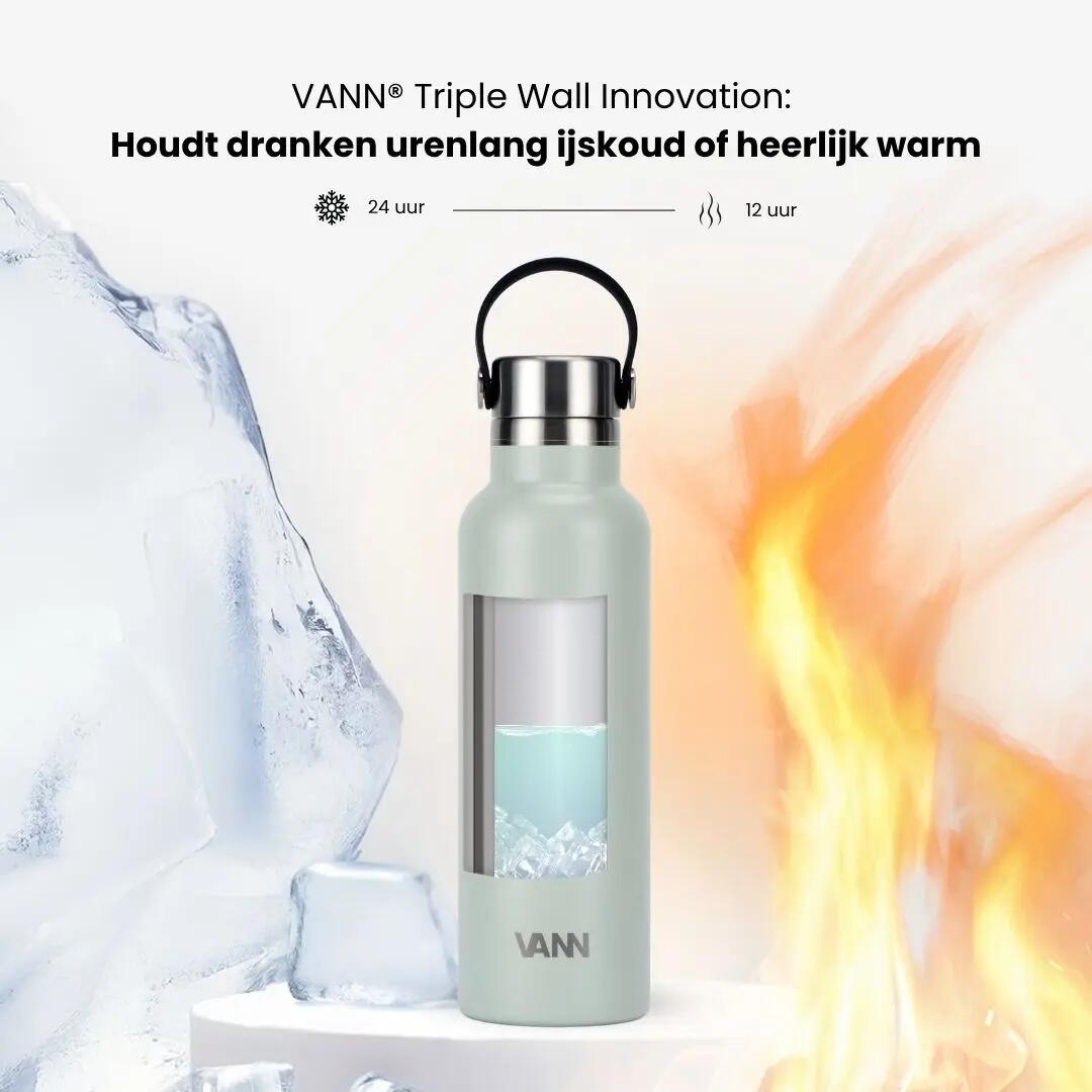 RVS waterfles - Essential Bottle 600 ml - 100% RVS, dubbelwandig - Arctic Sage 4/10