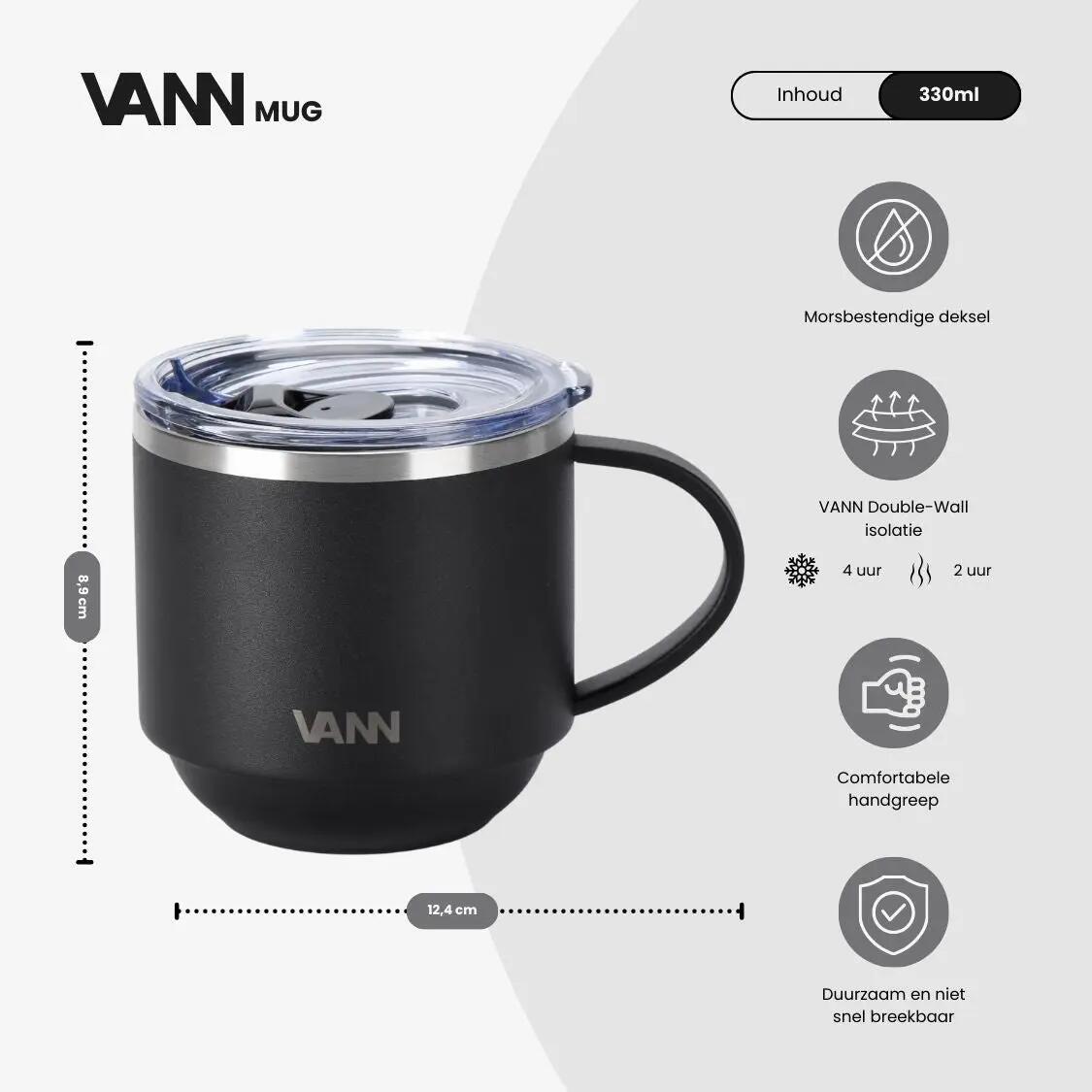 Thermosfles - Camping - Unisex - VANN Mug 330 ml - RVS 7/10