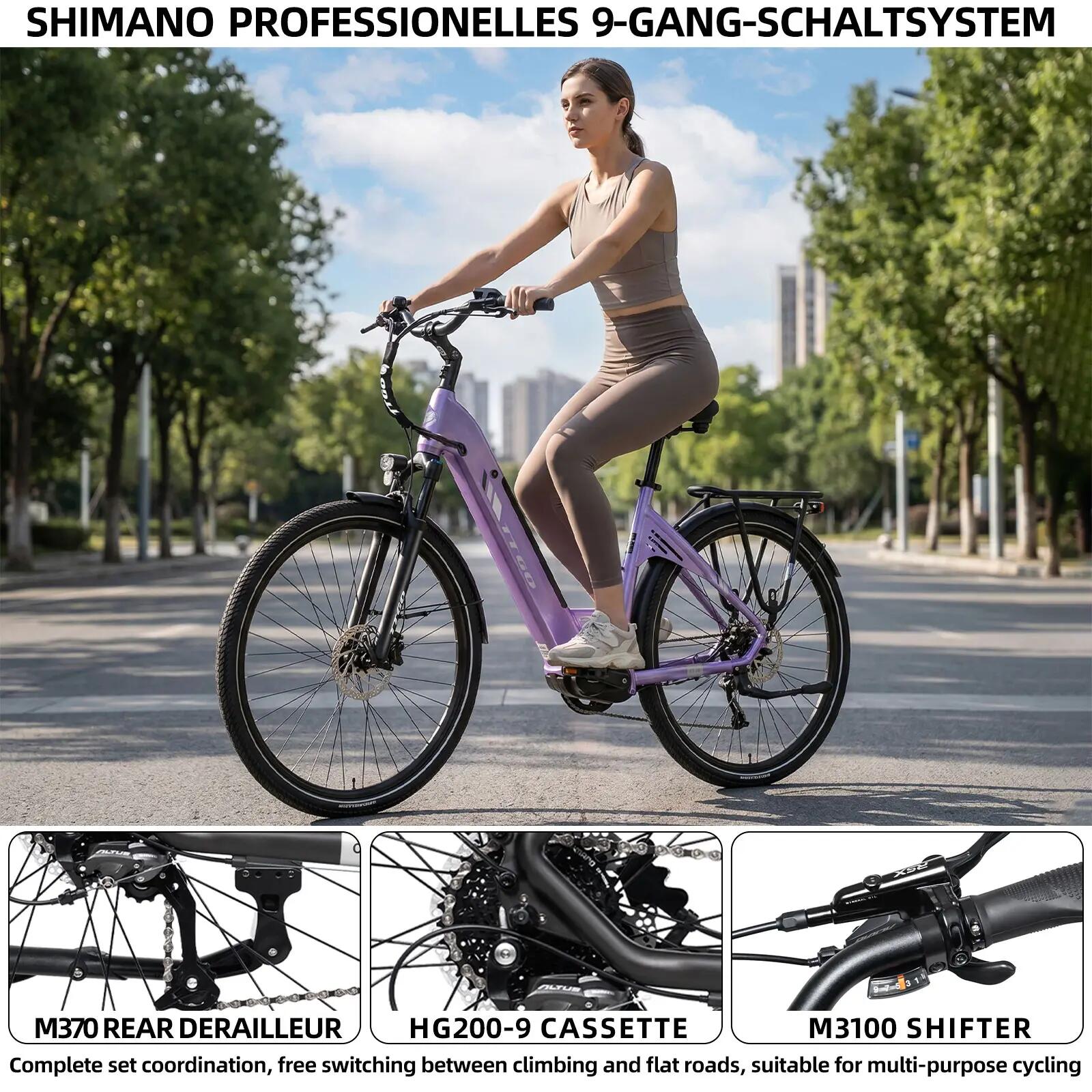 Elektrische fiets voor volwassenen TTGO C7SE batterij 36V18Ah banden 28 inch 10/15